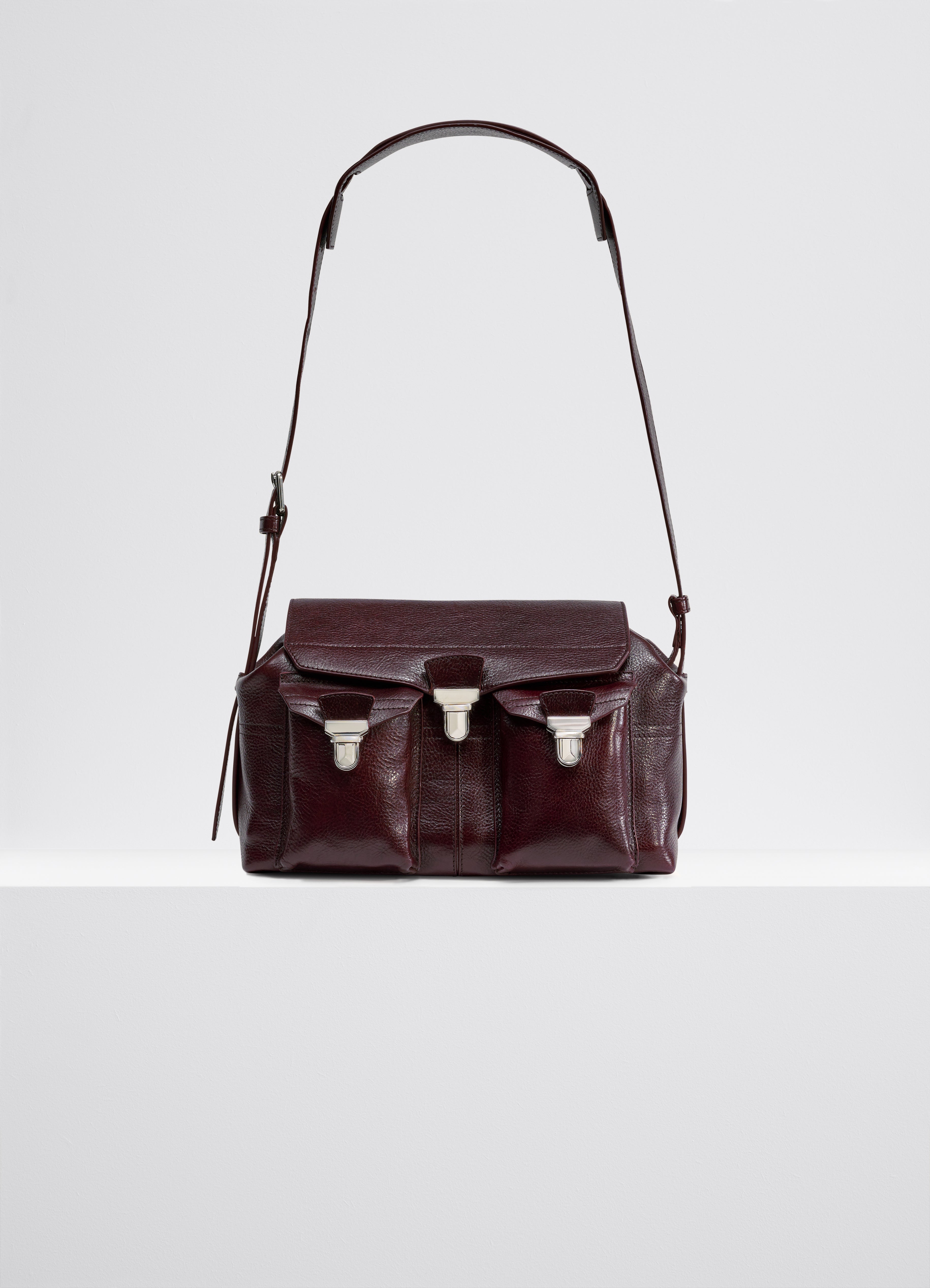 Metallic Dark Eggplant Leather store Satchel