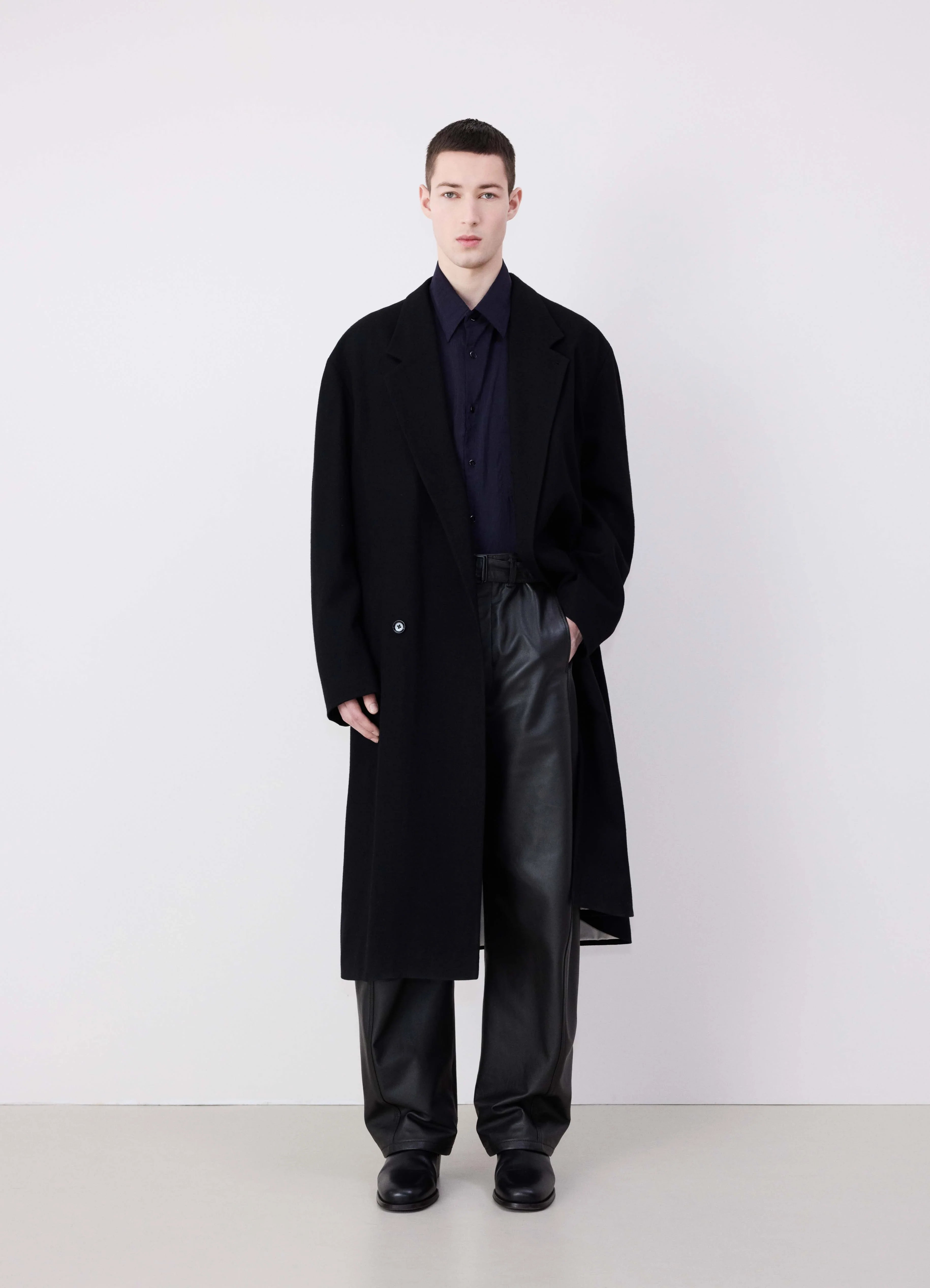 Double breasted long shops wool coat