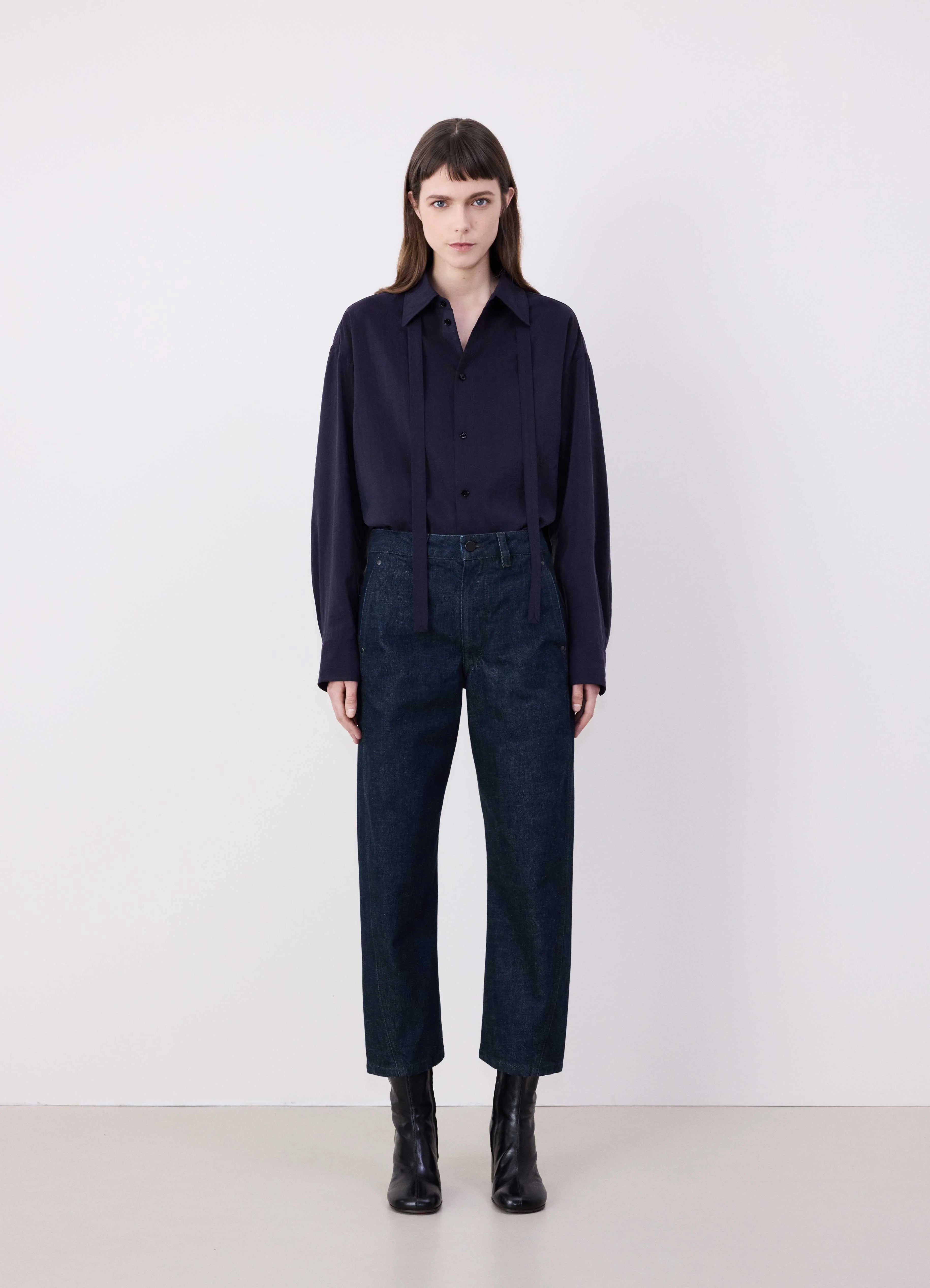 Denim Indigo Twisted Pants | LEMAIRE