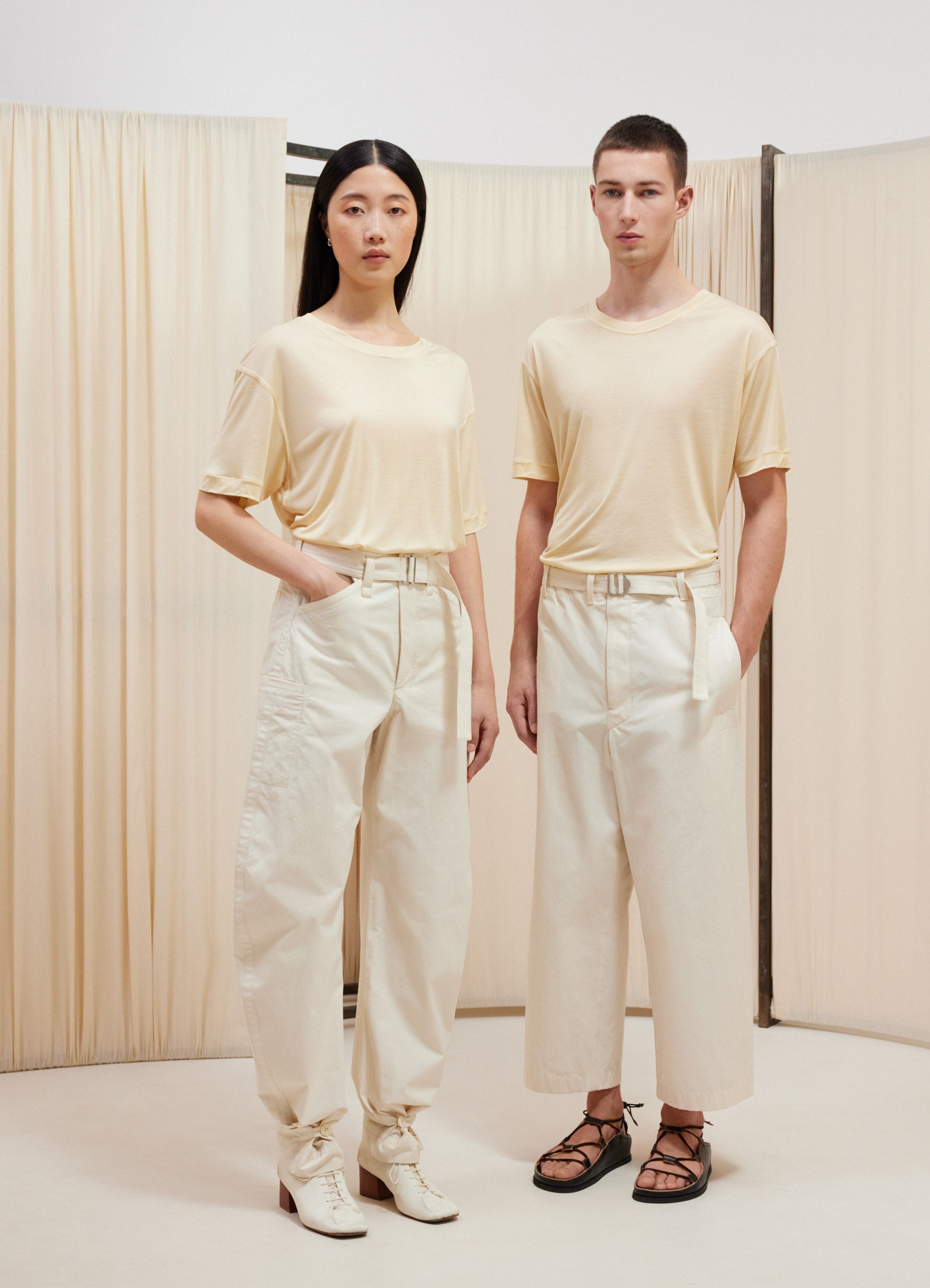 Ice Apricot Soft Ss Tee in Silk Jersey | LEMAIRE