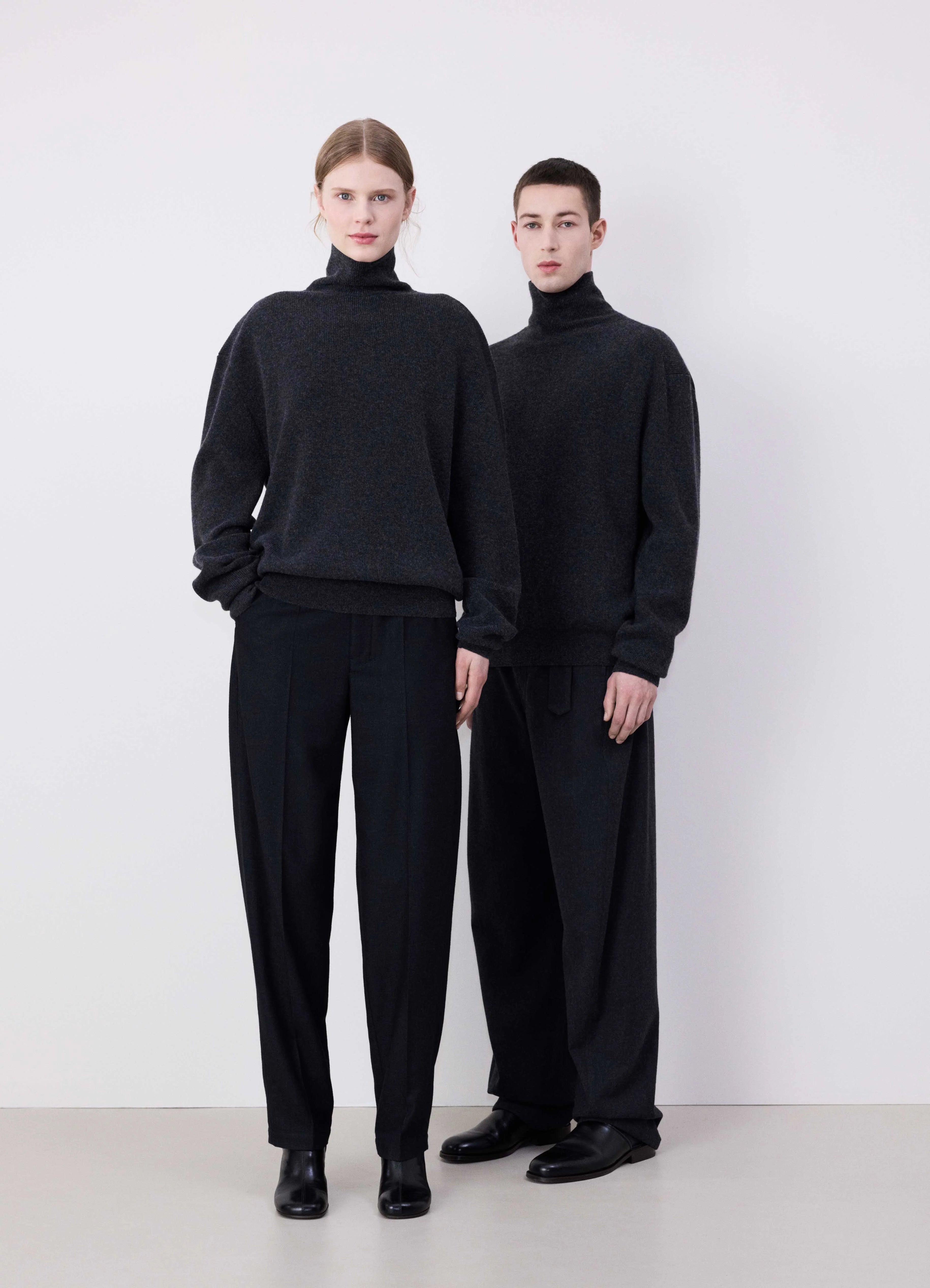 Anthracite melange turtleneck jumper