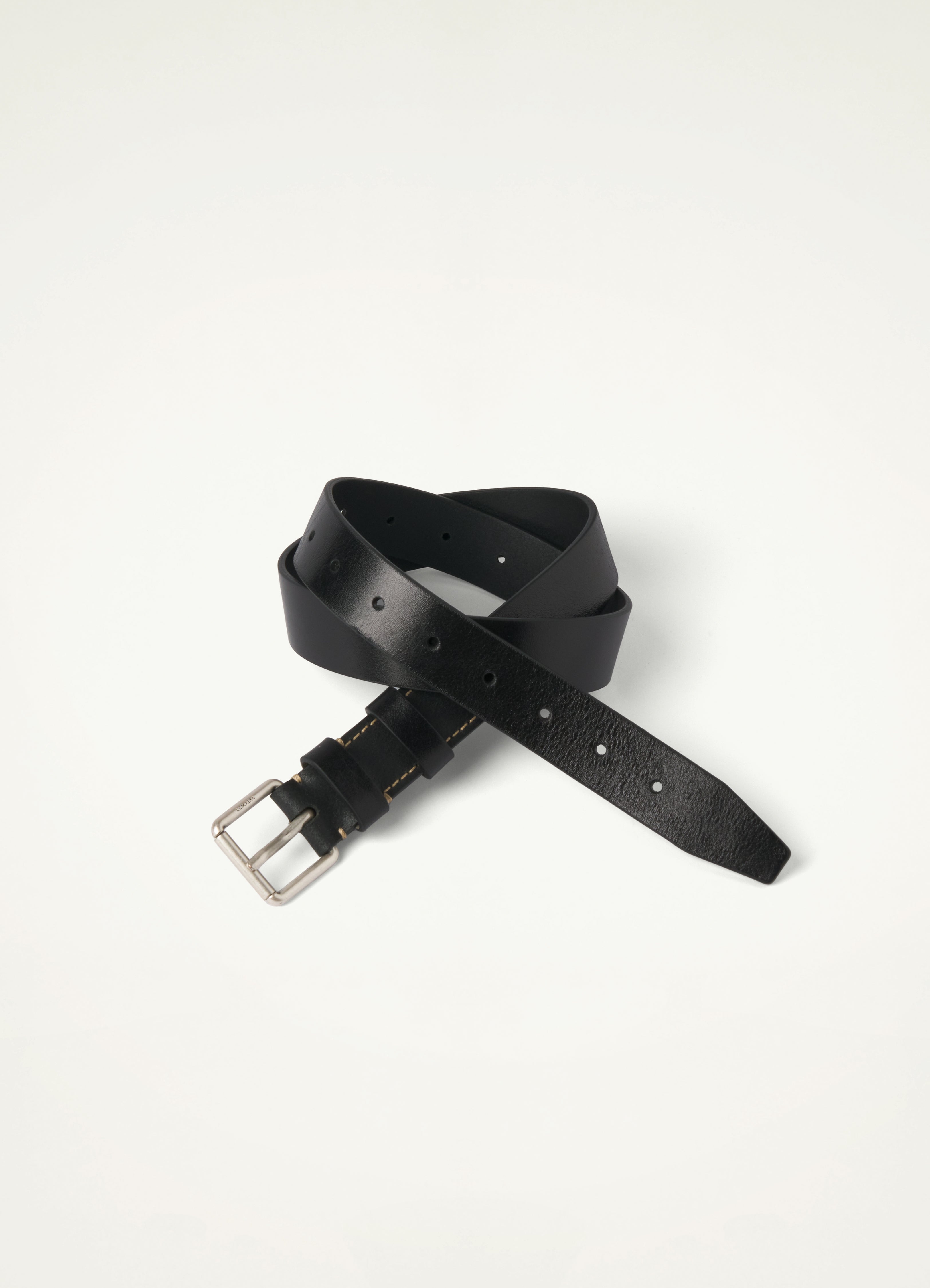Lemaire square-tip leather belt - Black