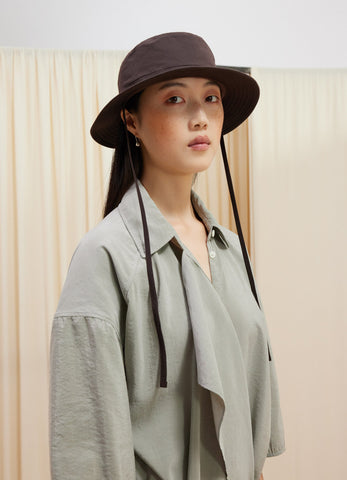 Aubergine Desert Bucket Hat in Wr Tumbled Cotton