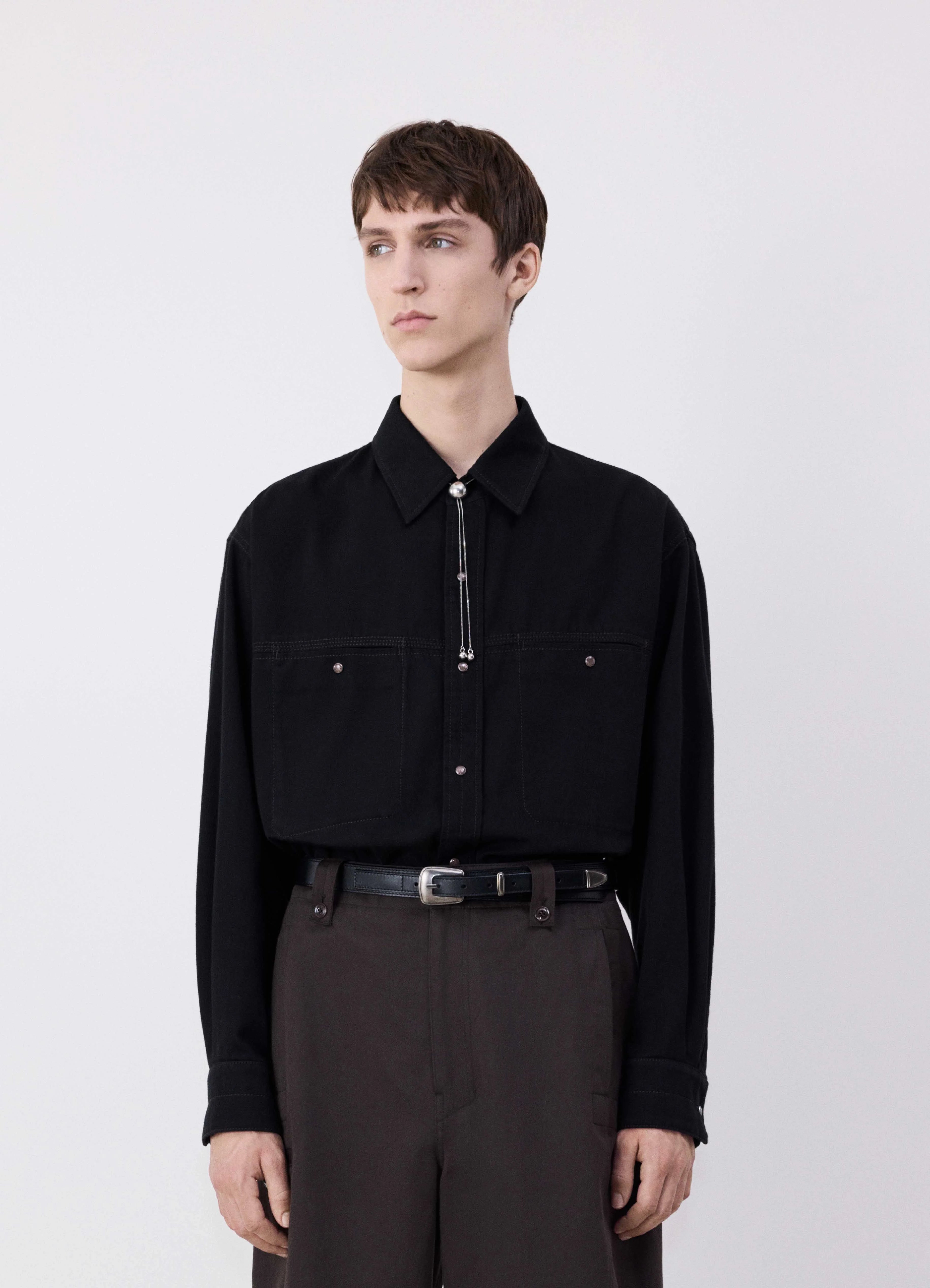 Black twisted belted pants | LEMAIRE