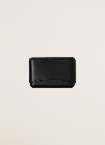 Molded Leather Card Holder in Black | LEMAIRE