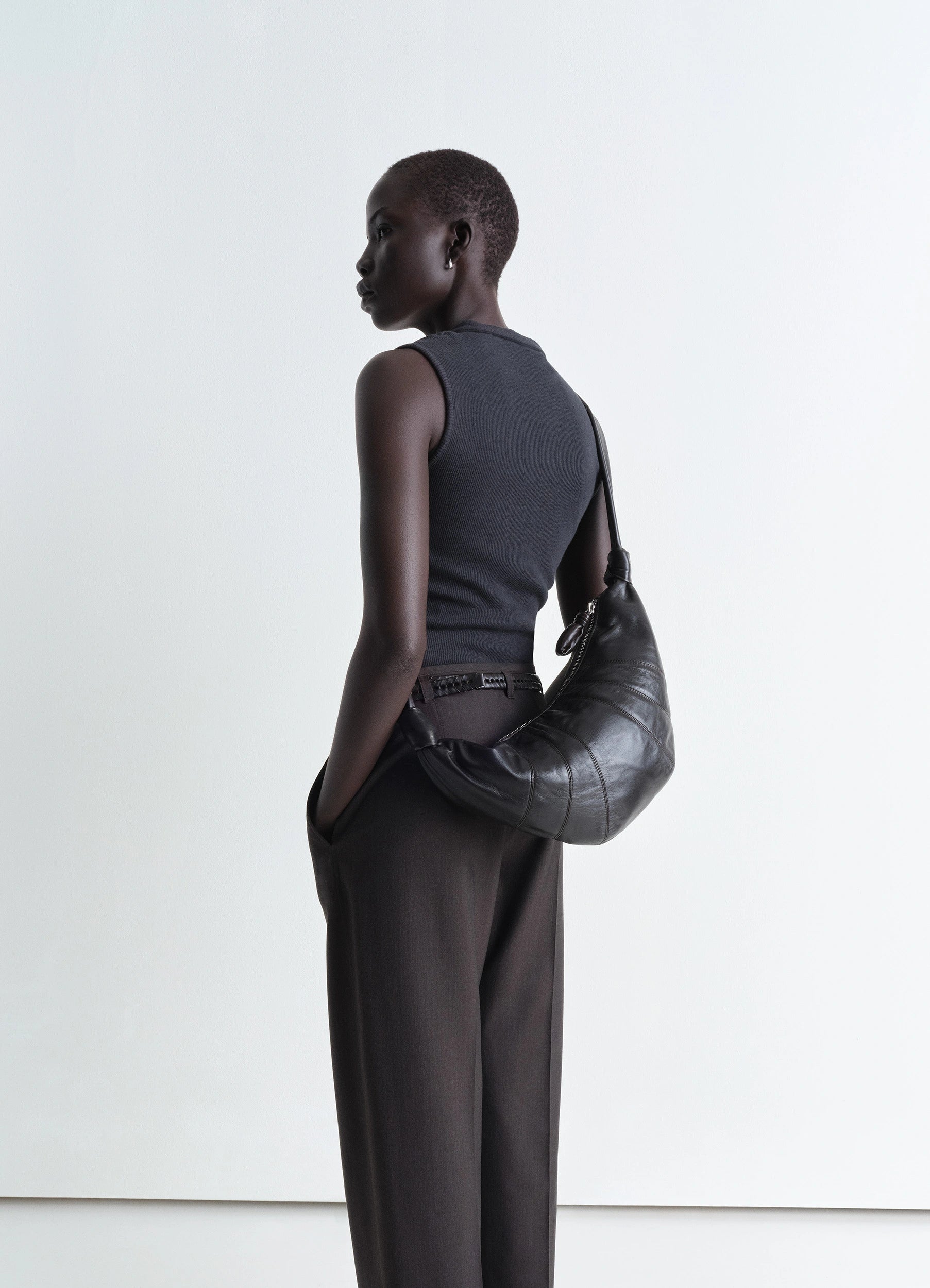 Black Small Croissant Bag | LEMAIRE