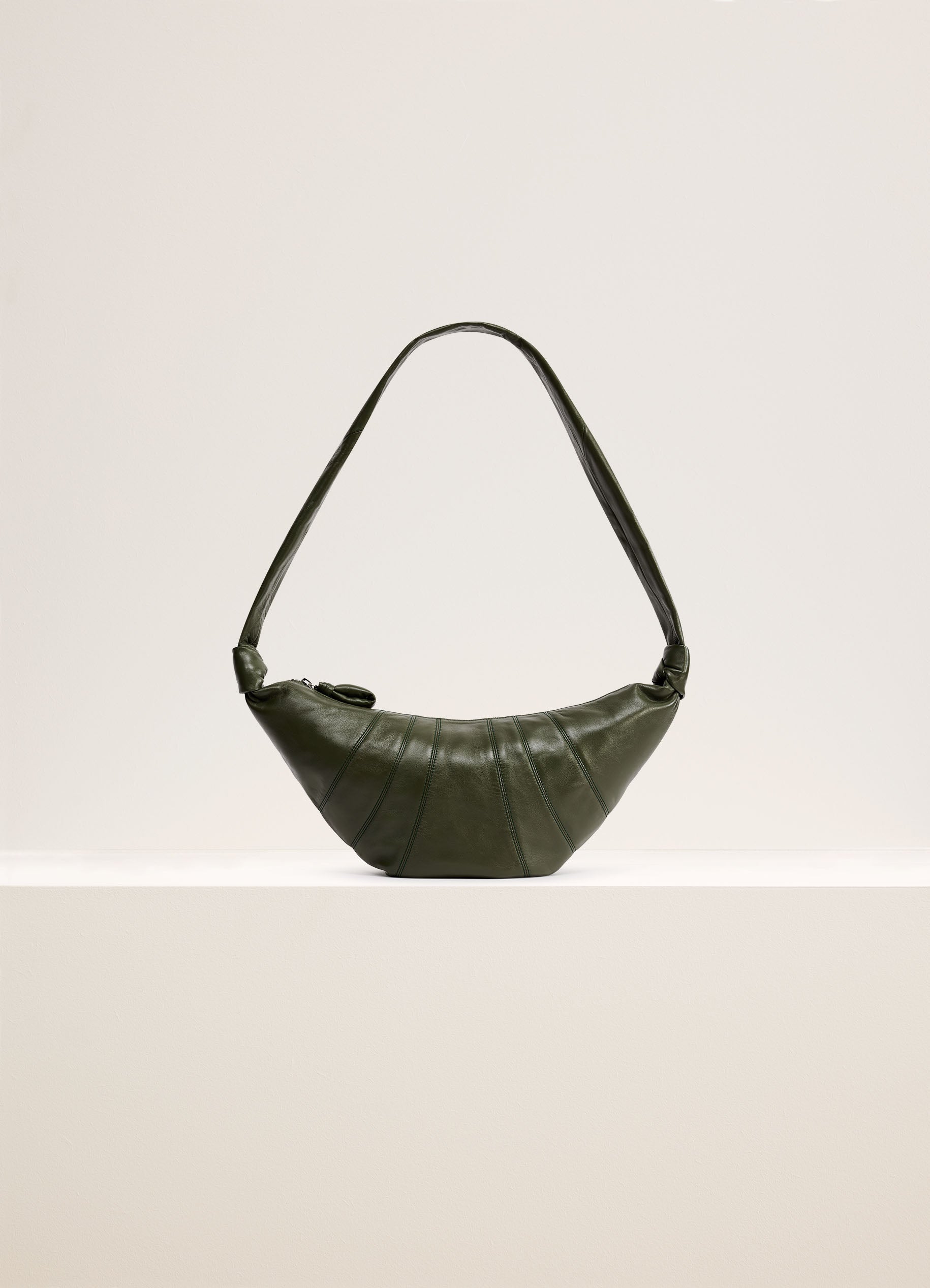 Small Croissant Bag in Dark Tobacco | LEMAIRE