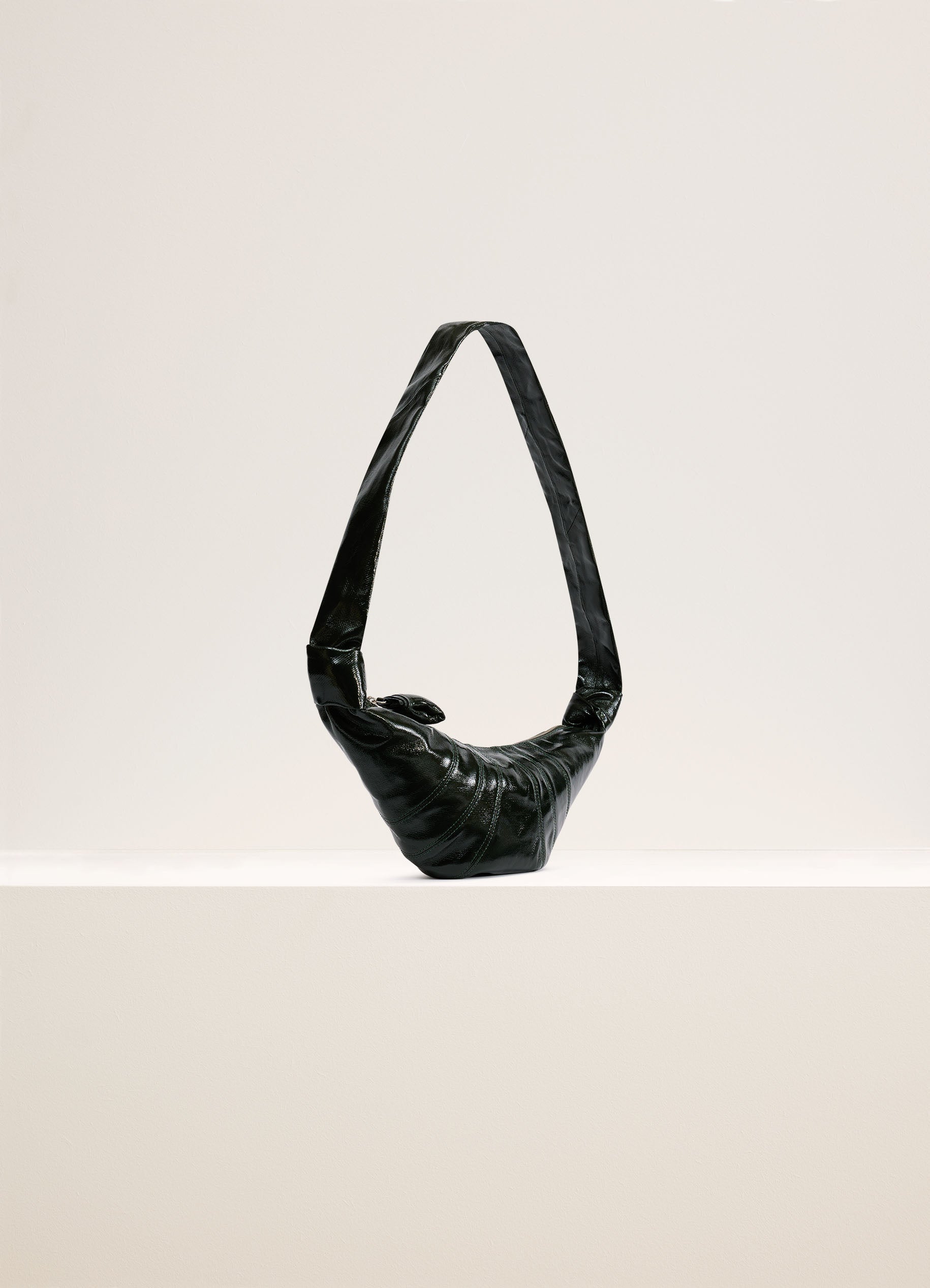 Black Small Croissant Bag in Soft Nappa Leather | LEMAIRE