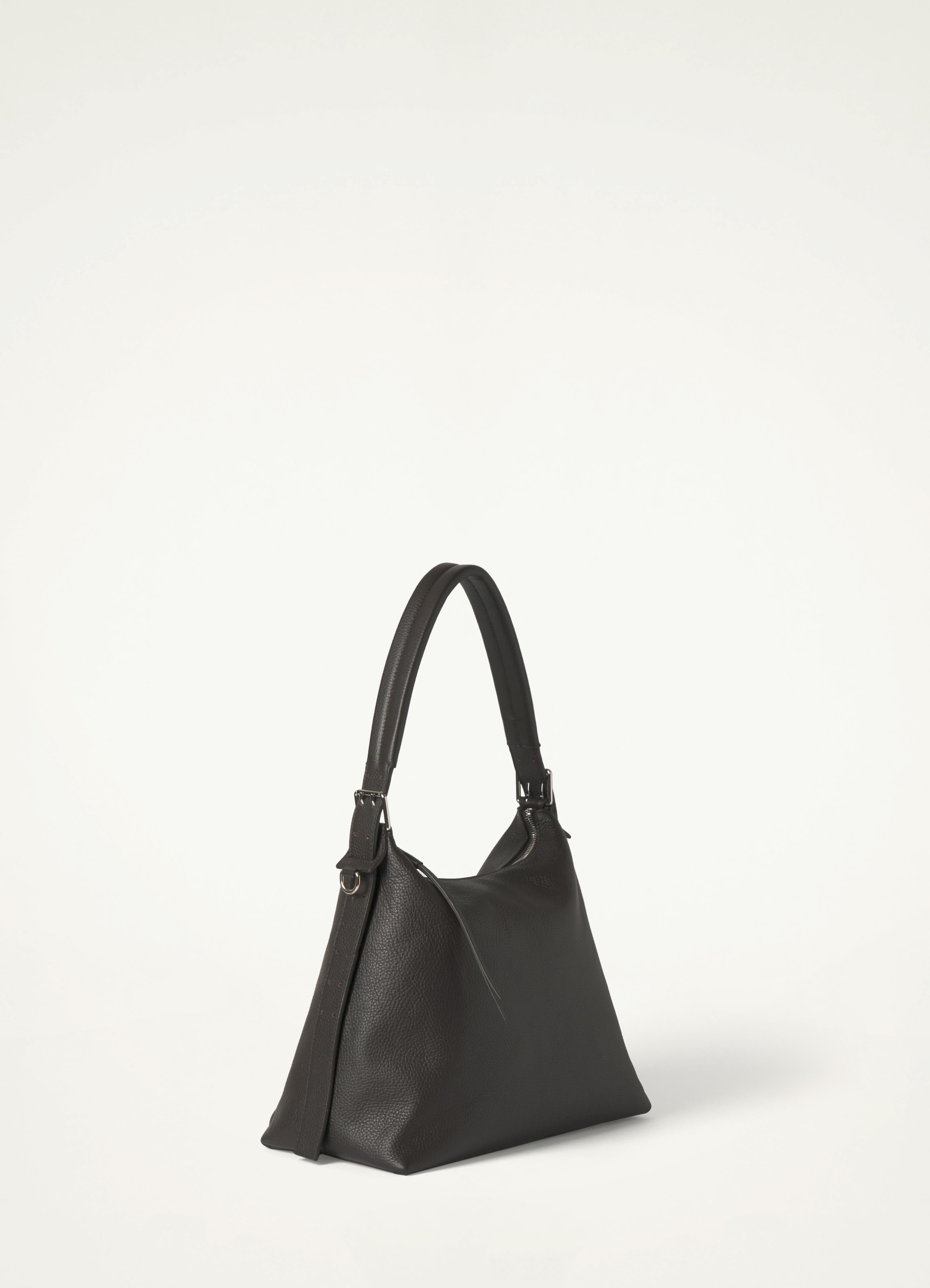 Dark Brown Hobo Belt Bag in Grained Soft Leather | LEMAIRE