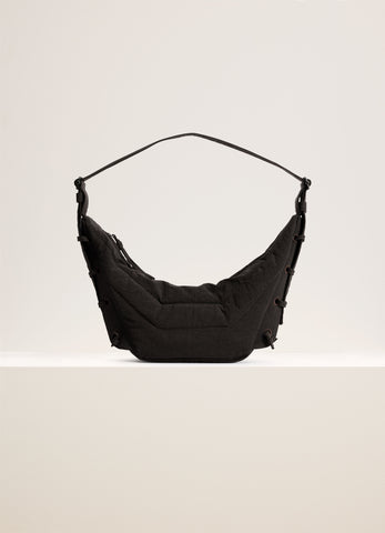 Dark Chocolate Small Soft Game Bag in Nylon Canvas | LEMAIRE