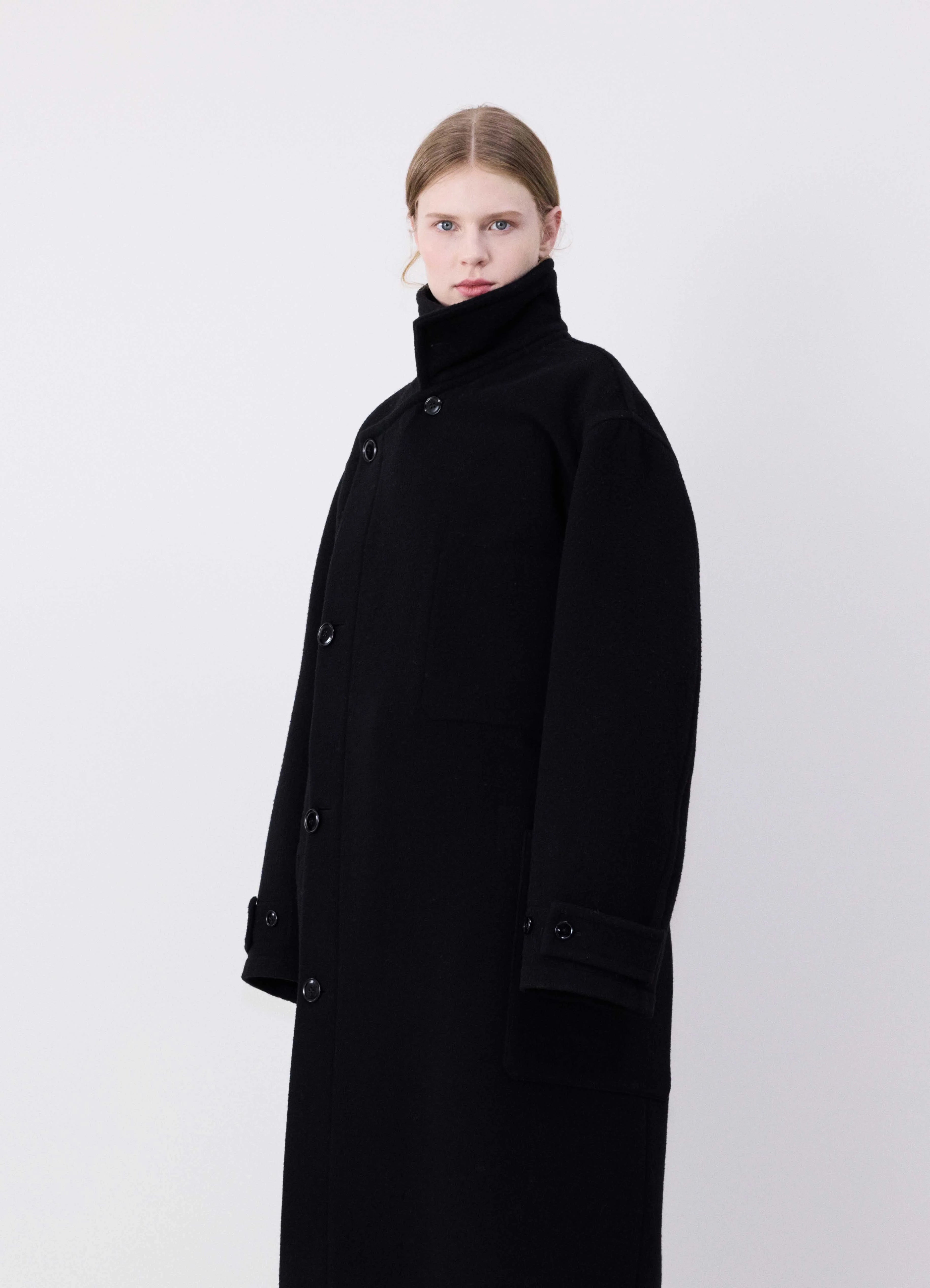 BLACK Wrap coat
