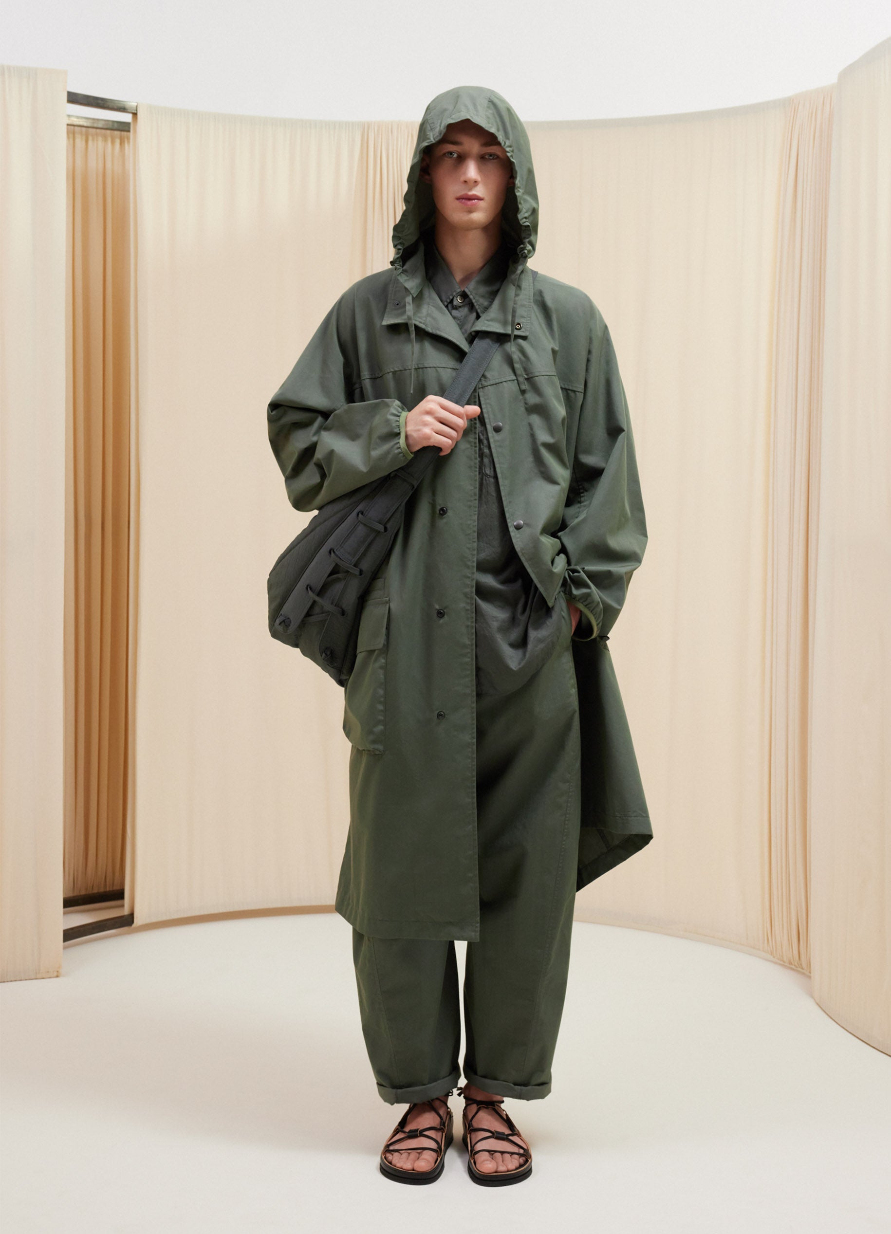 Long Water-Repellent Parka in Ash Grey | LEMAIRE