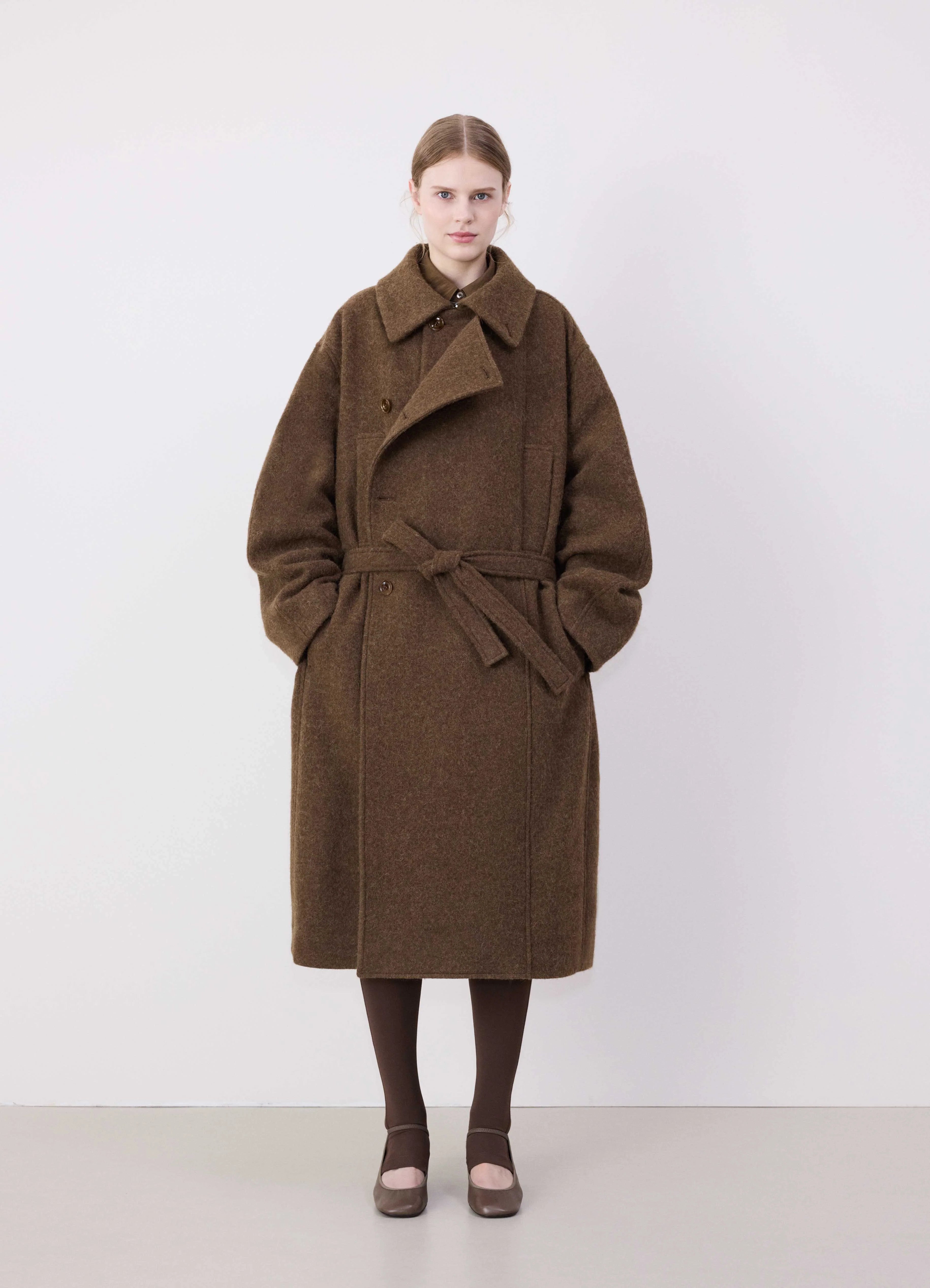 Asymmetrical shearling coat hotsell