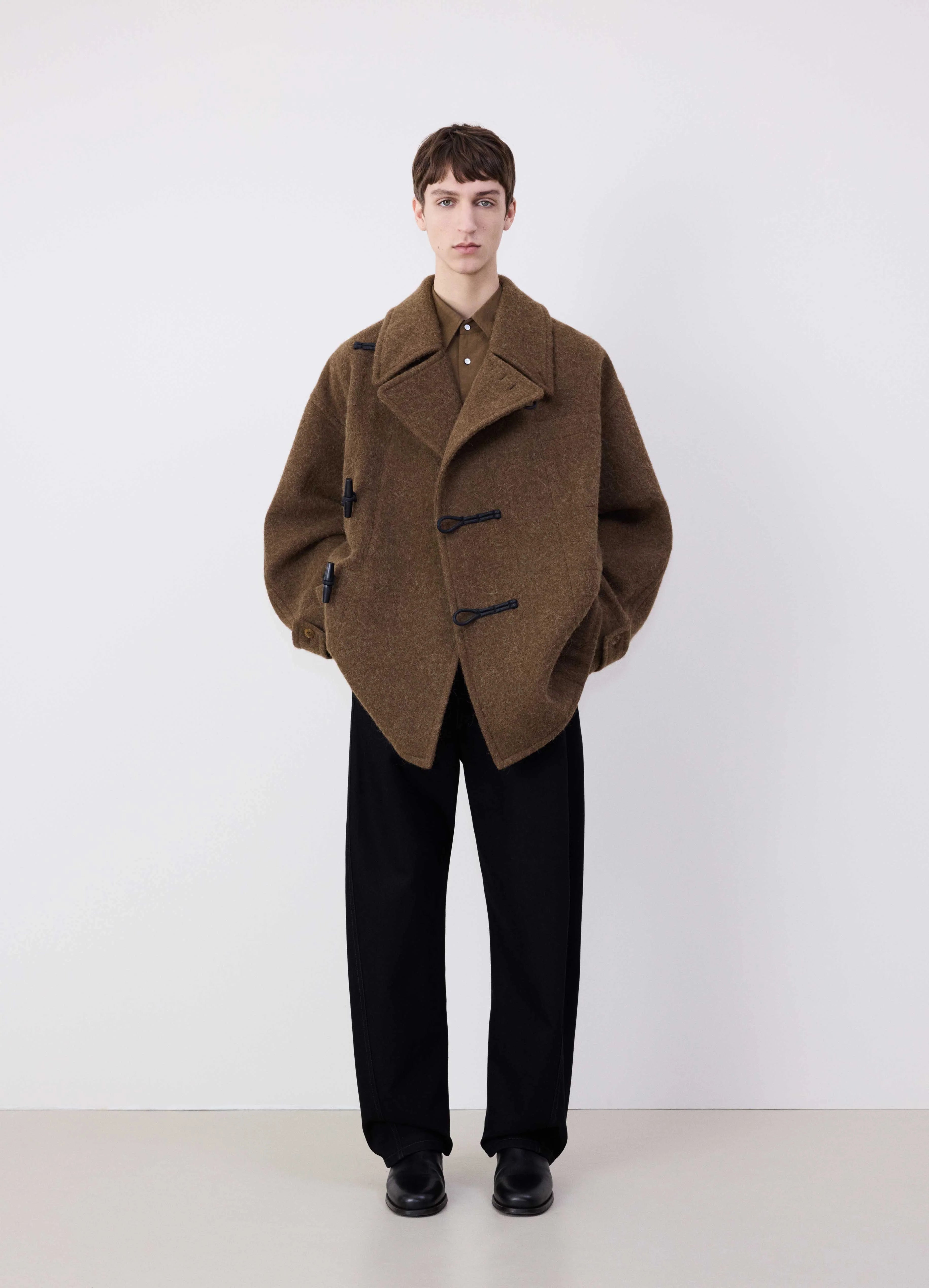 Short wool overcoat mens online