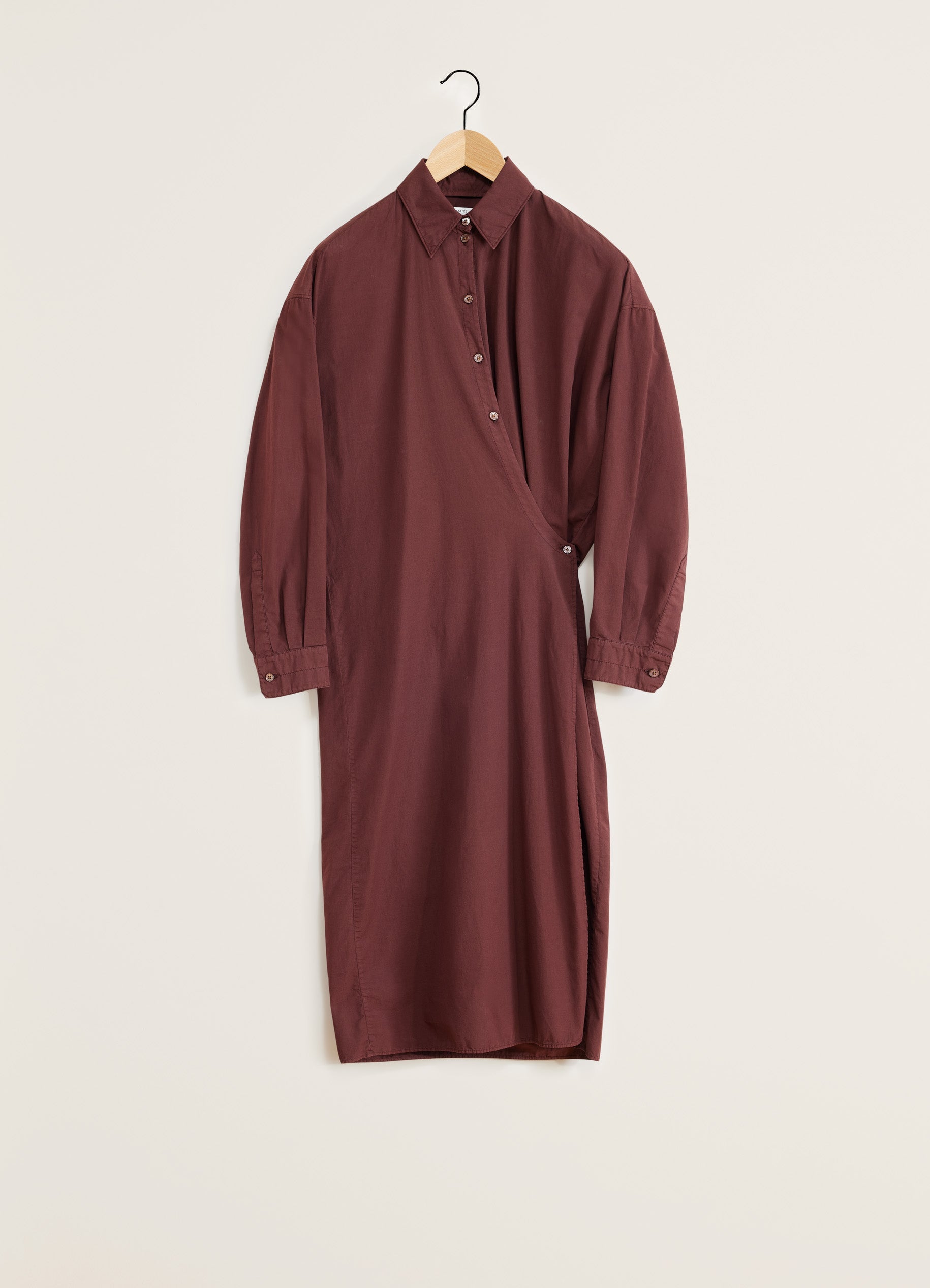 Straight Collar Twisted Dress in Cocoa Bean | LEMAIRE