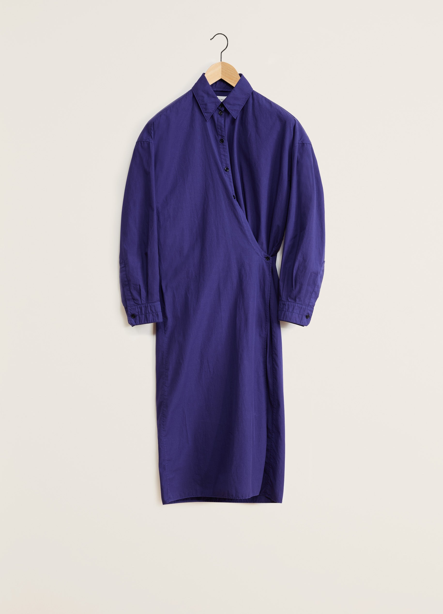 Straight Collar Twisted Dress in Blue Violet | LEMAIRE