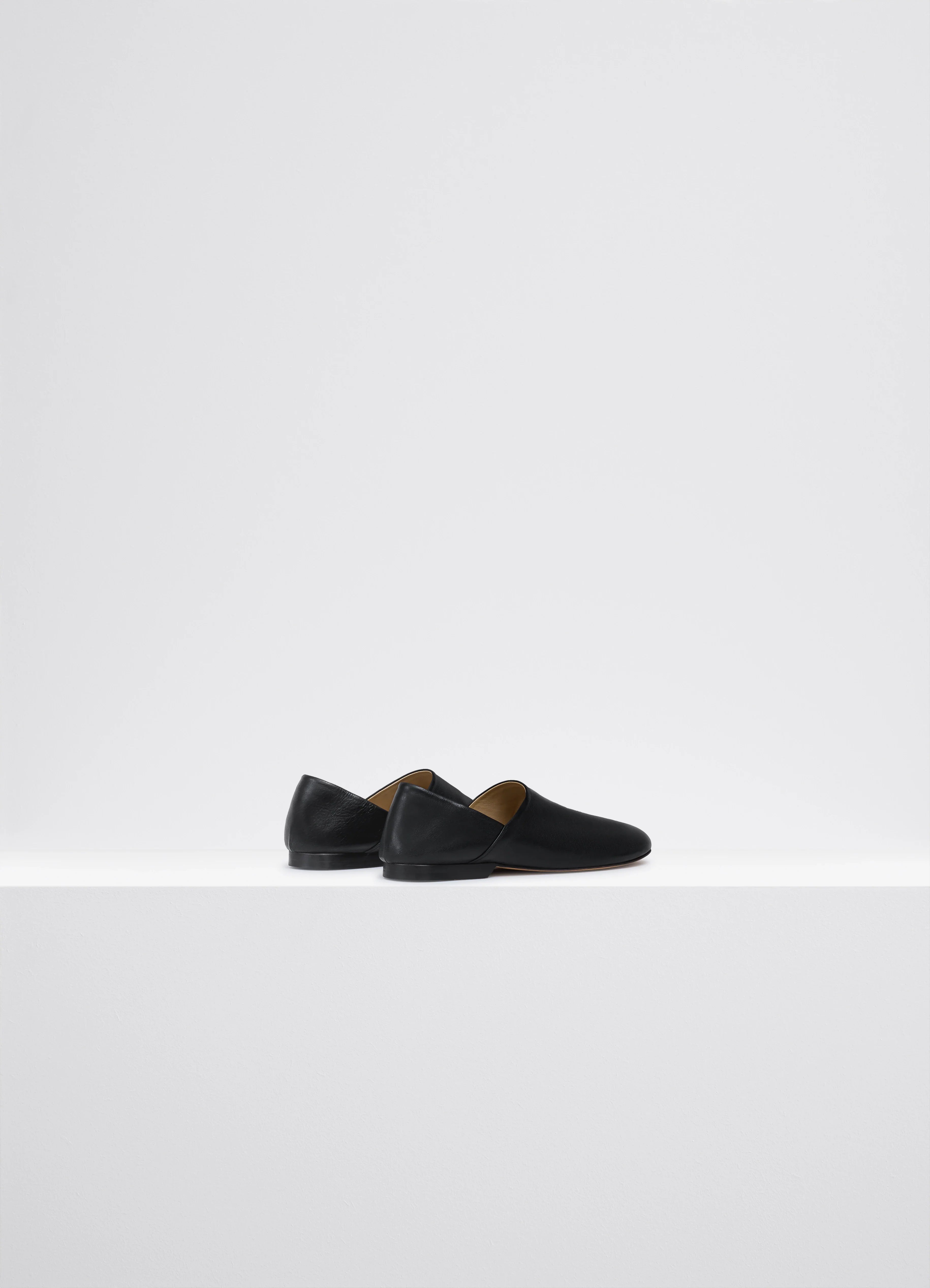 Black Flat Piped Slippers | LEMAIRE