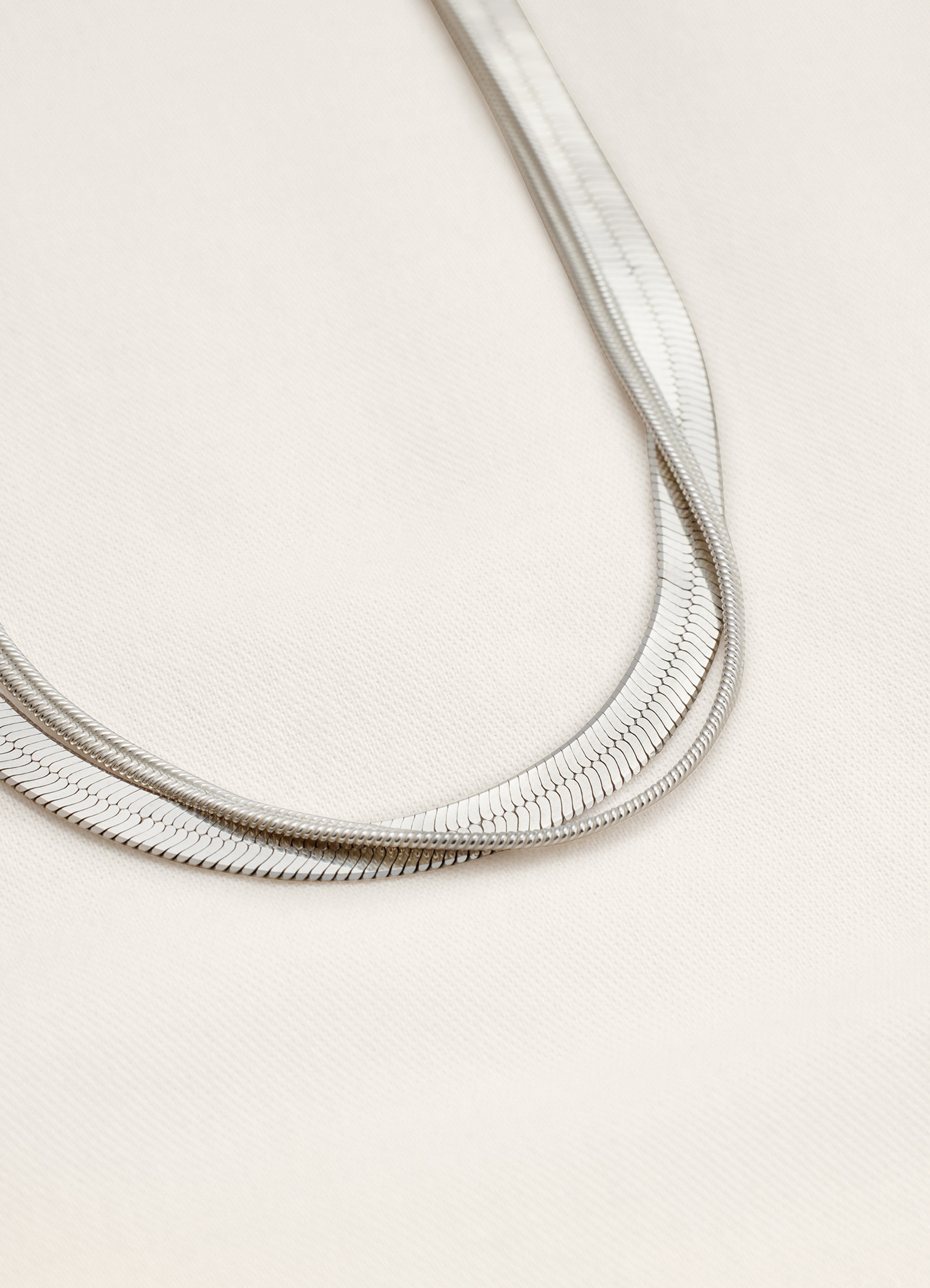 Savi Asymmetric Square Snake Chain Necklace : Sterling Silver | Missoma US
