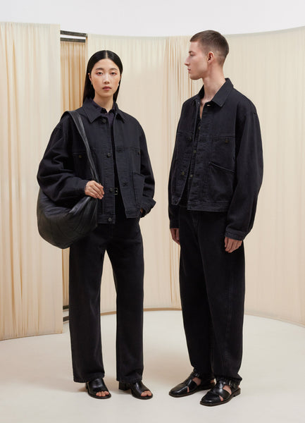 4-Pocket Blouson in Denim Soft Bleached Black | LEMAIRE