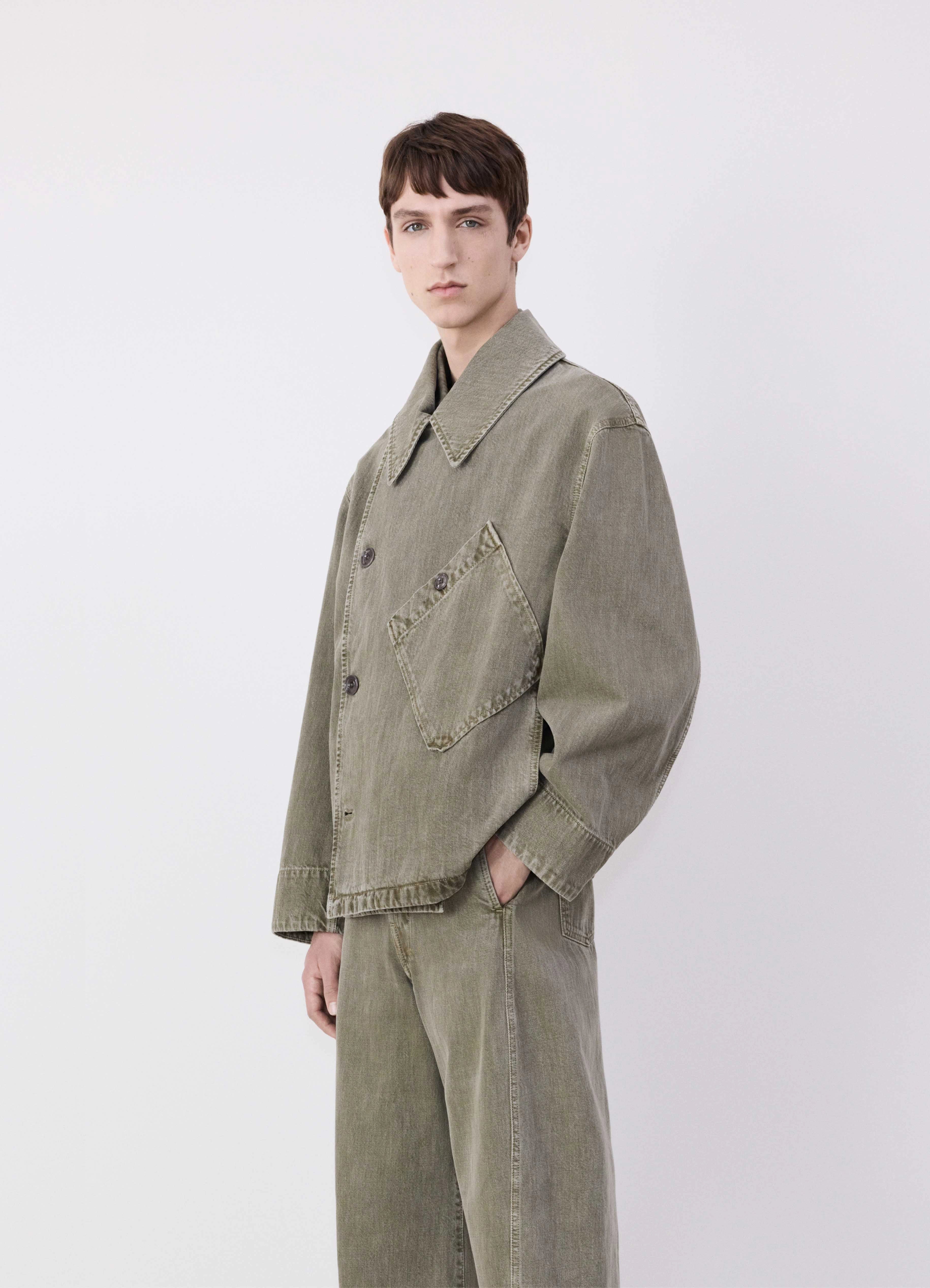 DENIM SNOW OLIVE Dispatch jacket | LEMAIRE