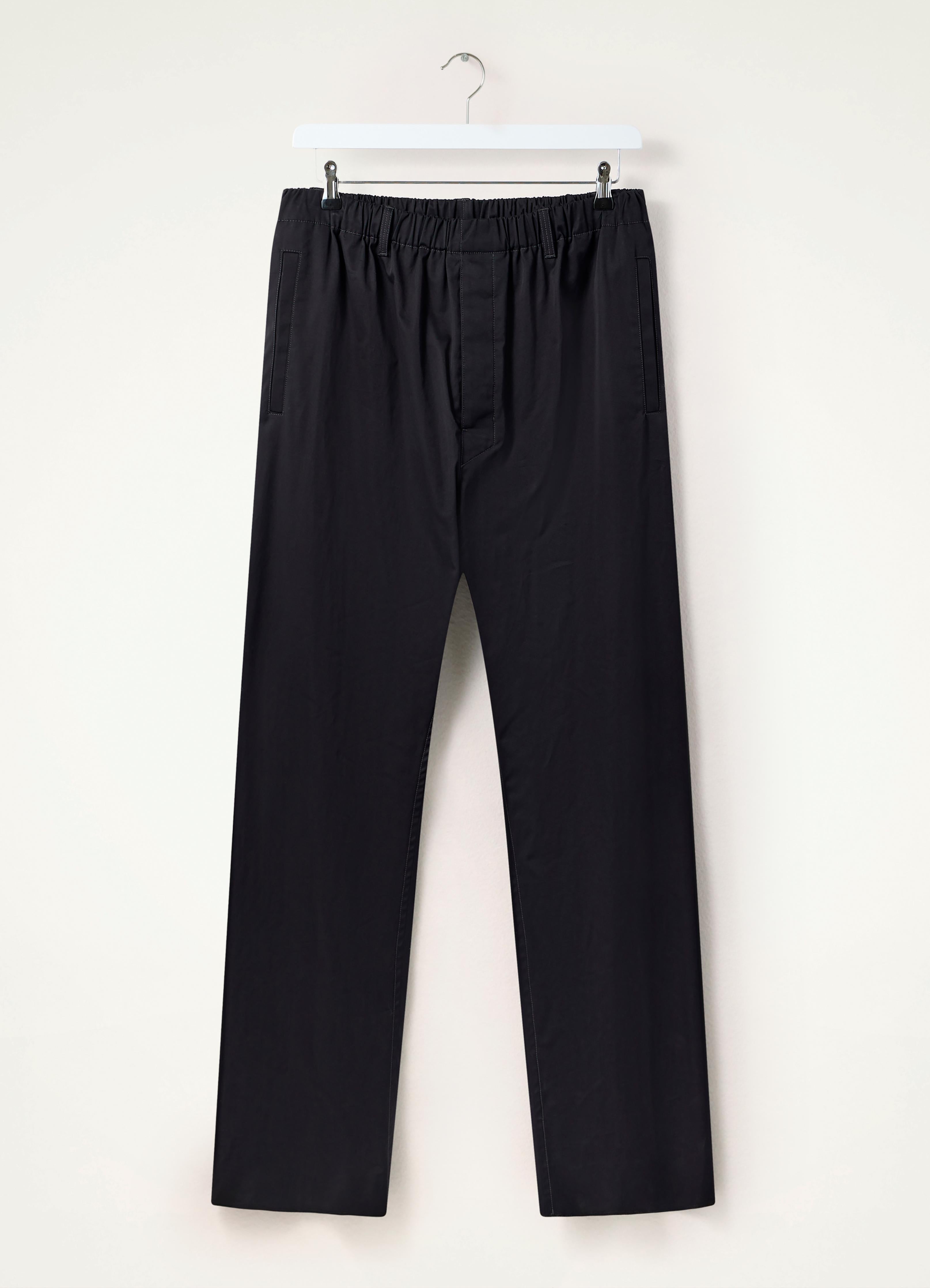 Black Relaxed Pants in Light Cotton Twill | LEMAIRE