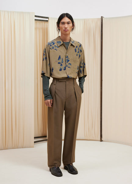 One Pleat Pants in Taupe | LEMAIRE