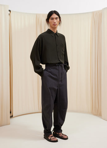 Anthracite Brown Maxi Military Pants in Washed Cotton Bachette | LEMAIRE