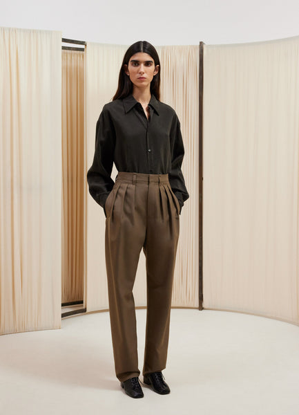 Pleated Pants in Taupe | LEMAIRE