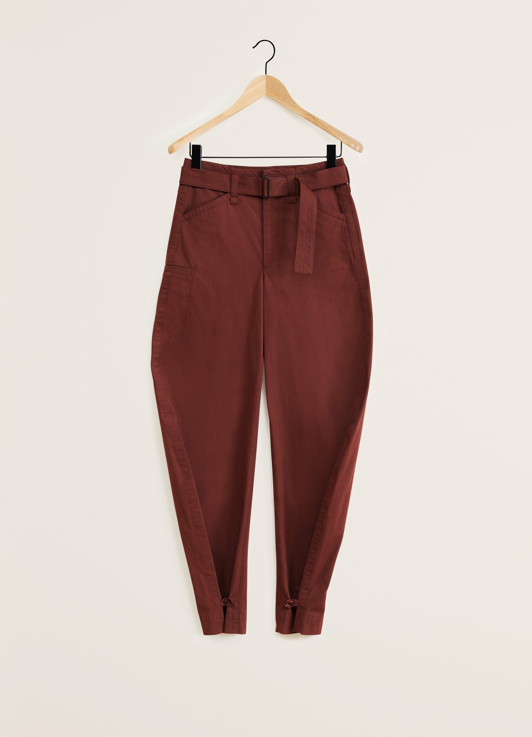 BeltedTapered Pants in Chocolate Fondant - LEMAIRE