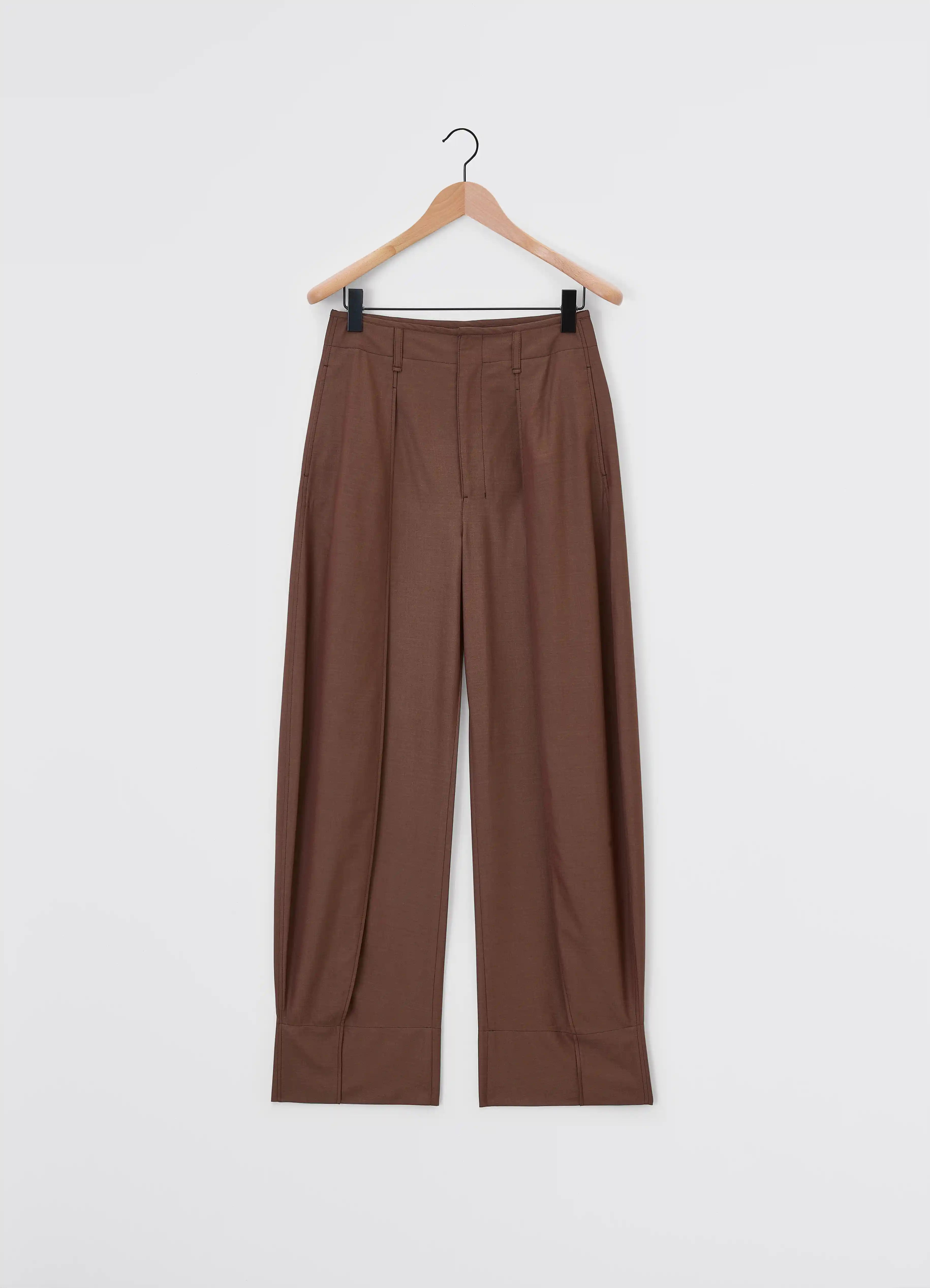 ROSY BROWN Curved volume tailored pants