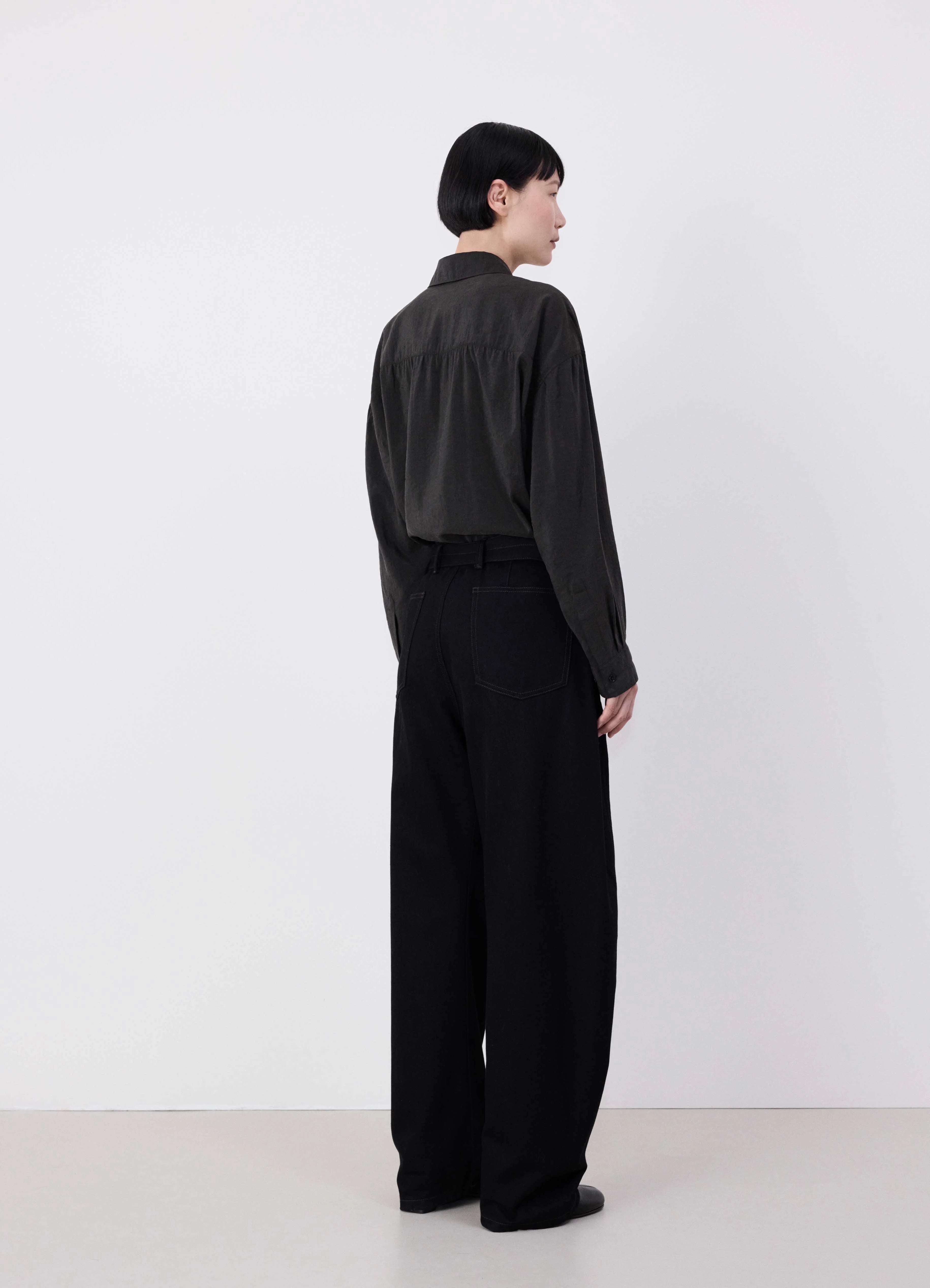 BLACK Twisted belted pants