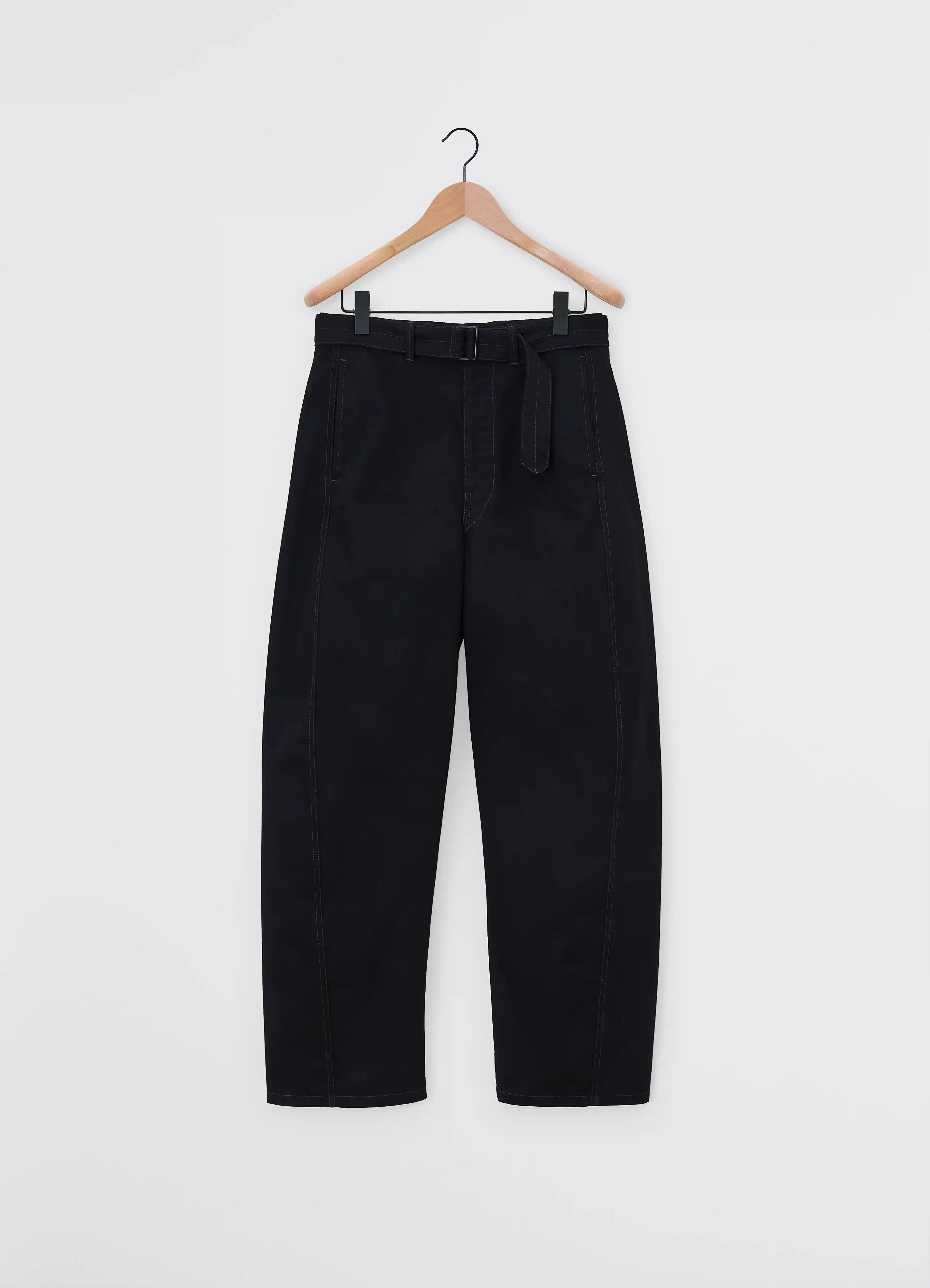 BLACK Twisted belted pants | LEMAIRE