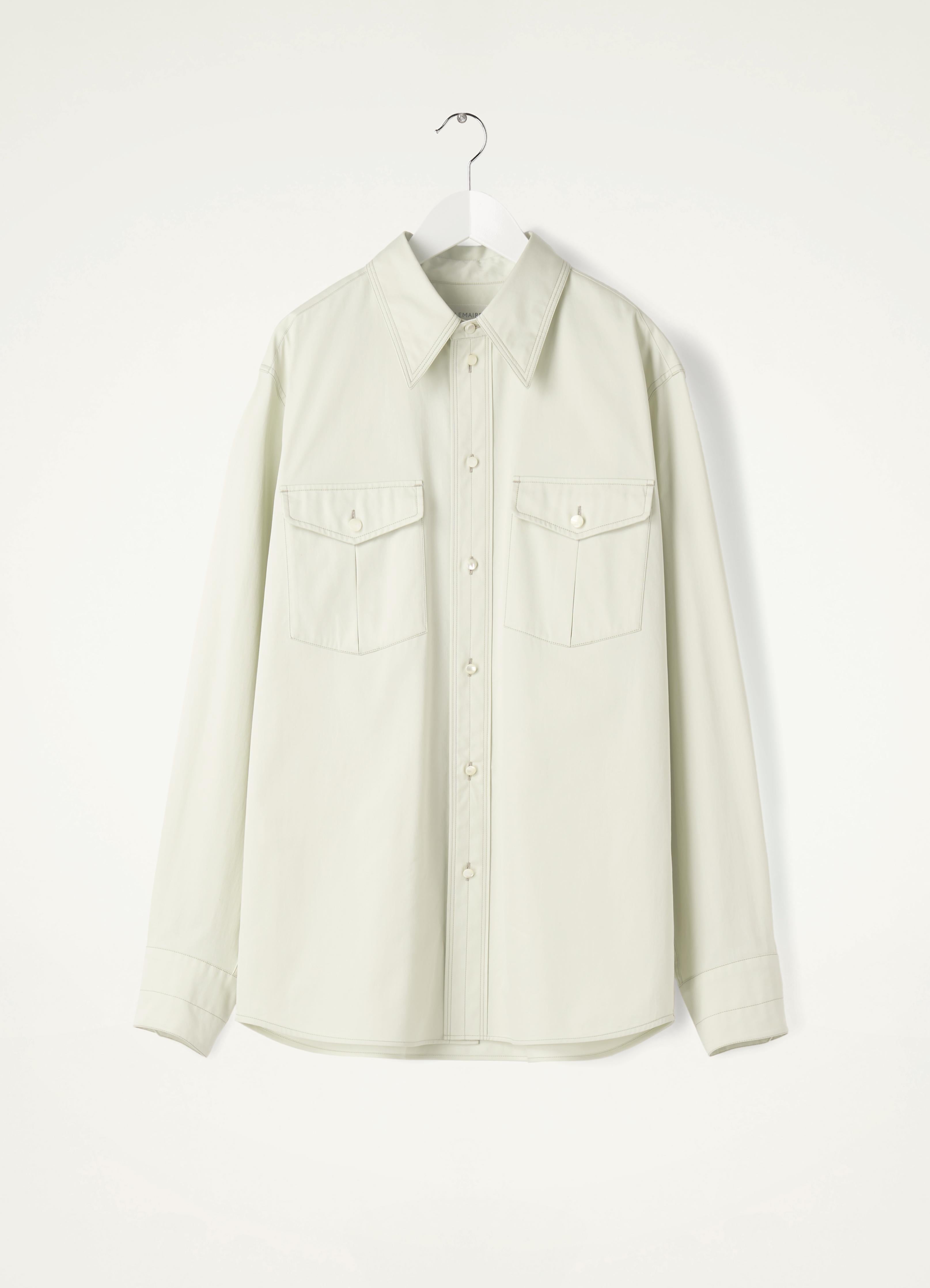 Silver Birch Relaxed Western Shirt in Light Cotton Twill | LEMAIRE