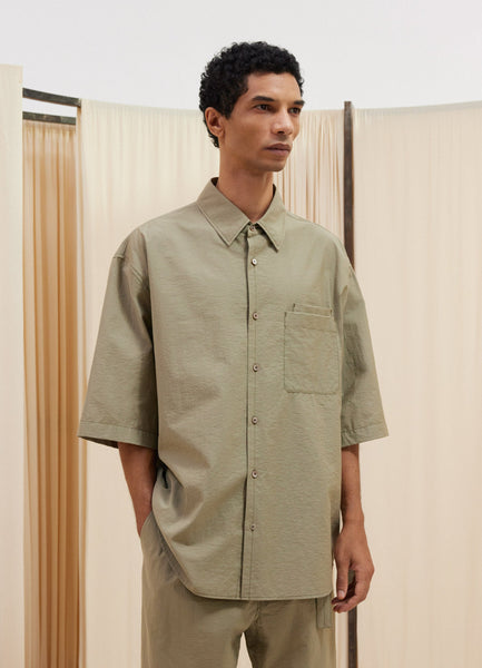 Double Pocket Short Sleeve Shirt in Dusty Khaki | LEMAIRE