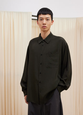 Double Pocket Long Sleeve Shirt in Dark Espresso | LEMAIRE