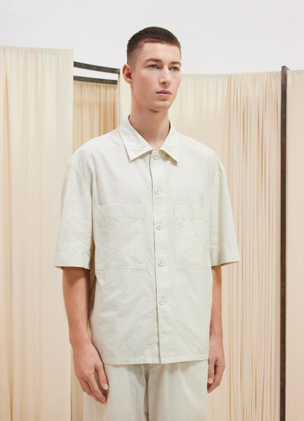 Short-Sleeve Pyjama Shirt in Pale Mastic | LEMAIRE