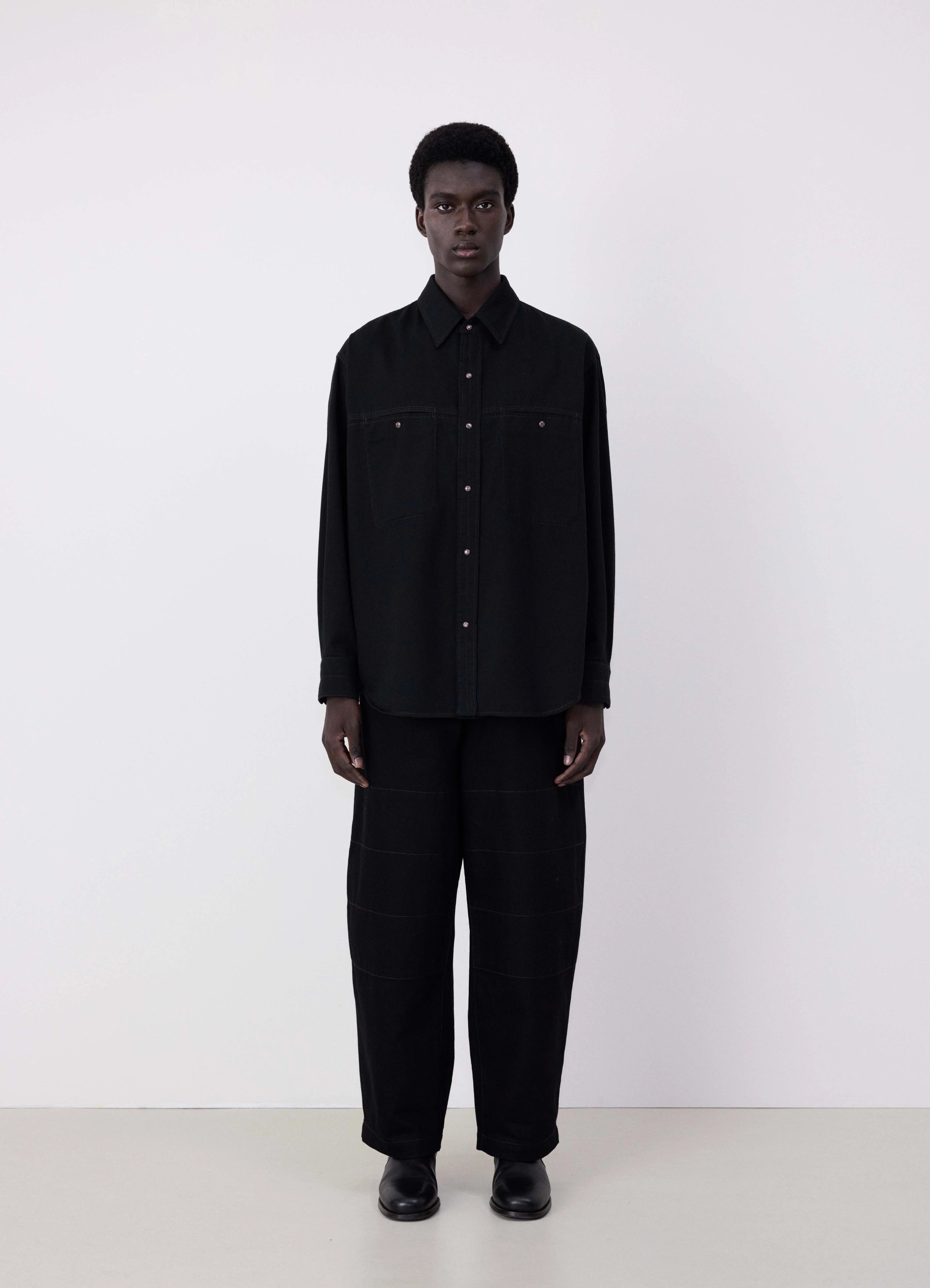 Black Twisted Belted Pants | LEMAIRE