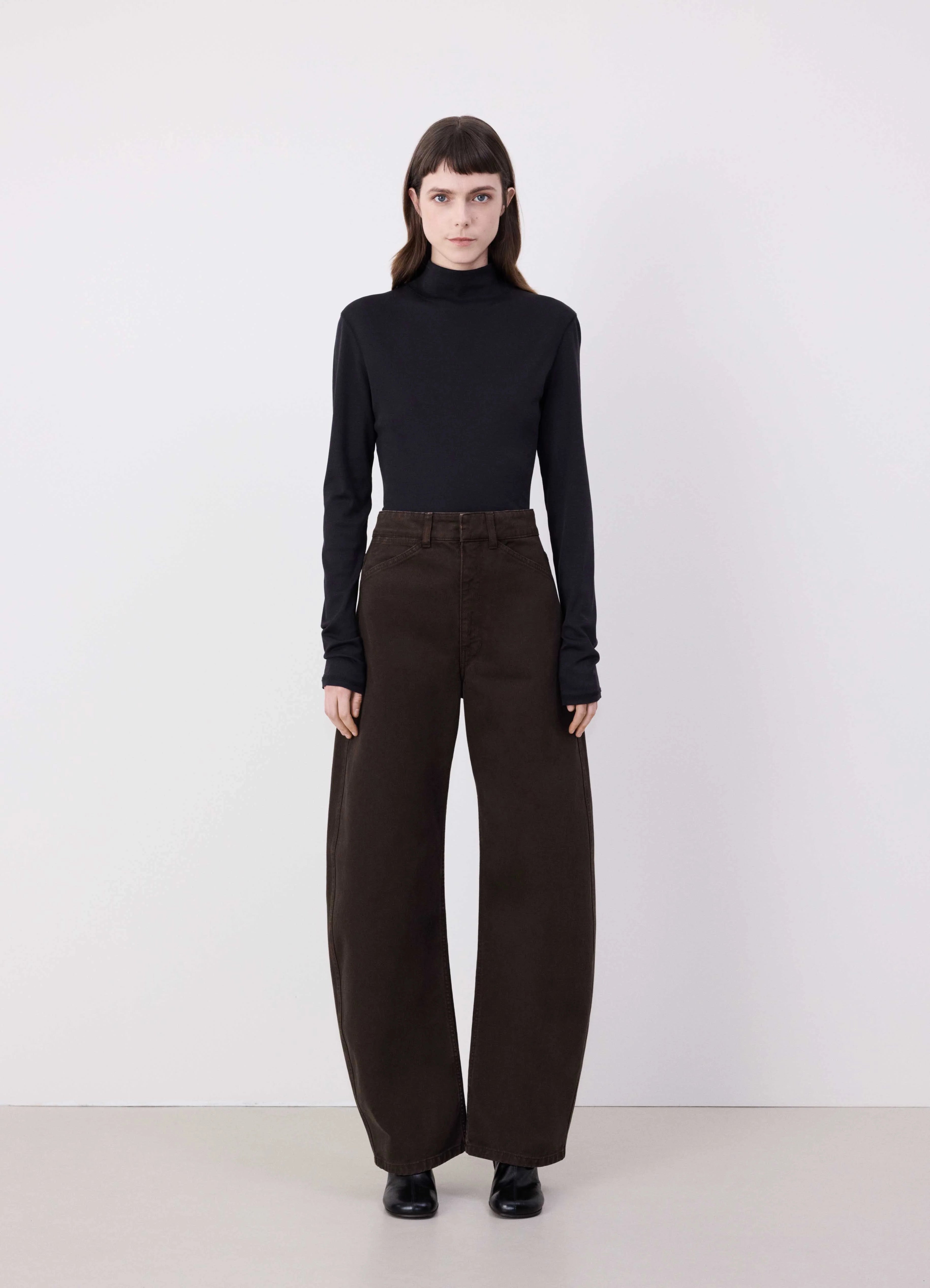 Dark Espresso Long Sleeve Foulard Top | LEMAIRE