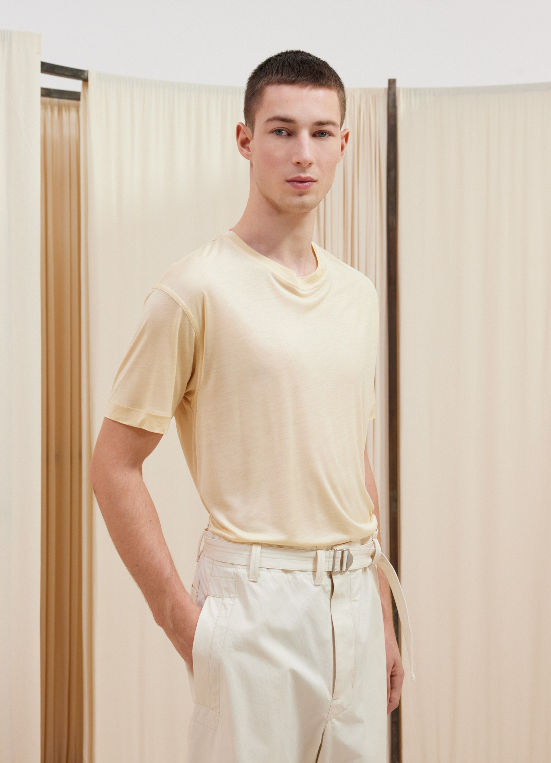 Soft Short Sleeve T-Shirt in Ice Apricot - LEMAIRE