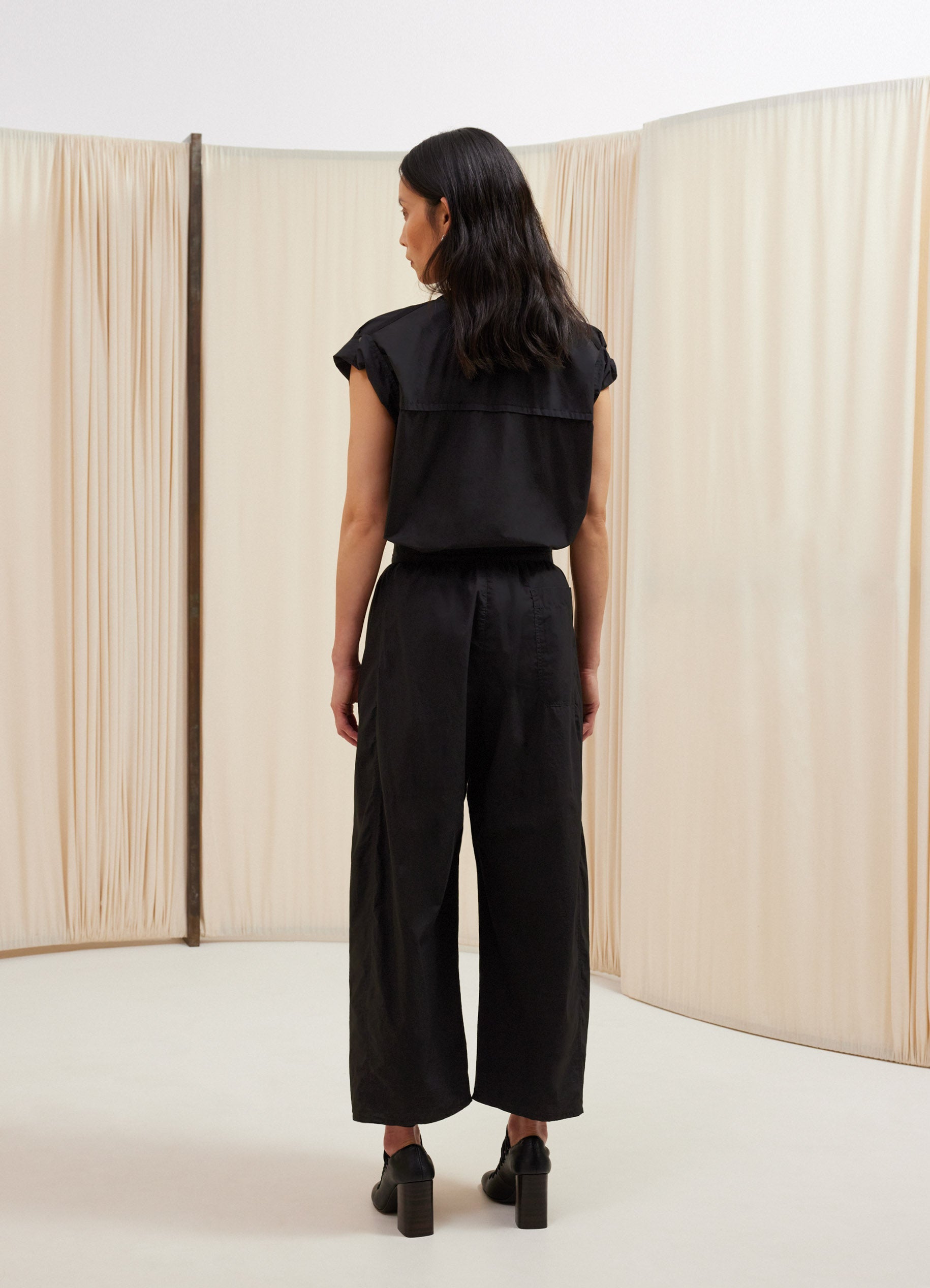 Short-Sleeve Top in Black | LEMAIRE
