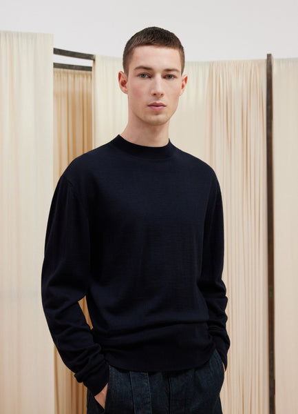 LEMAIRE Green Mock Neck Sweater