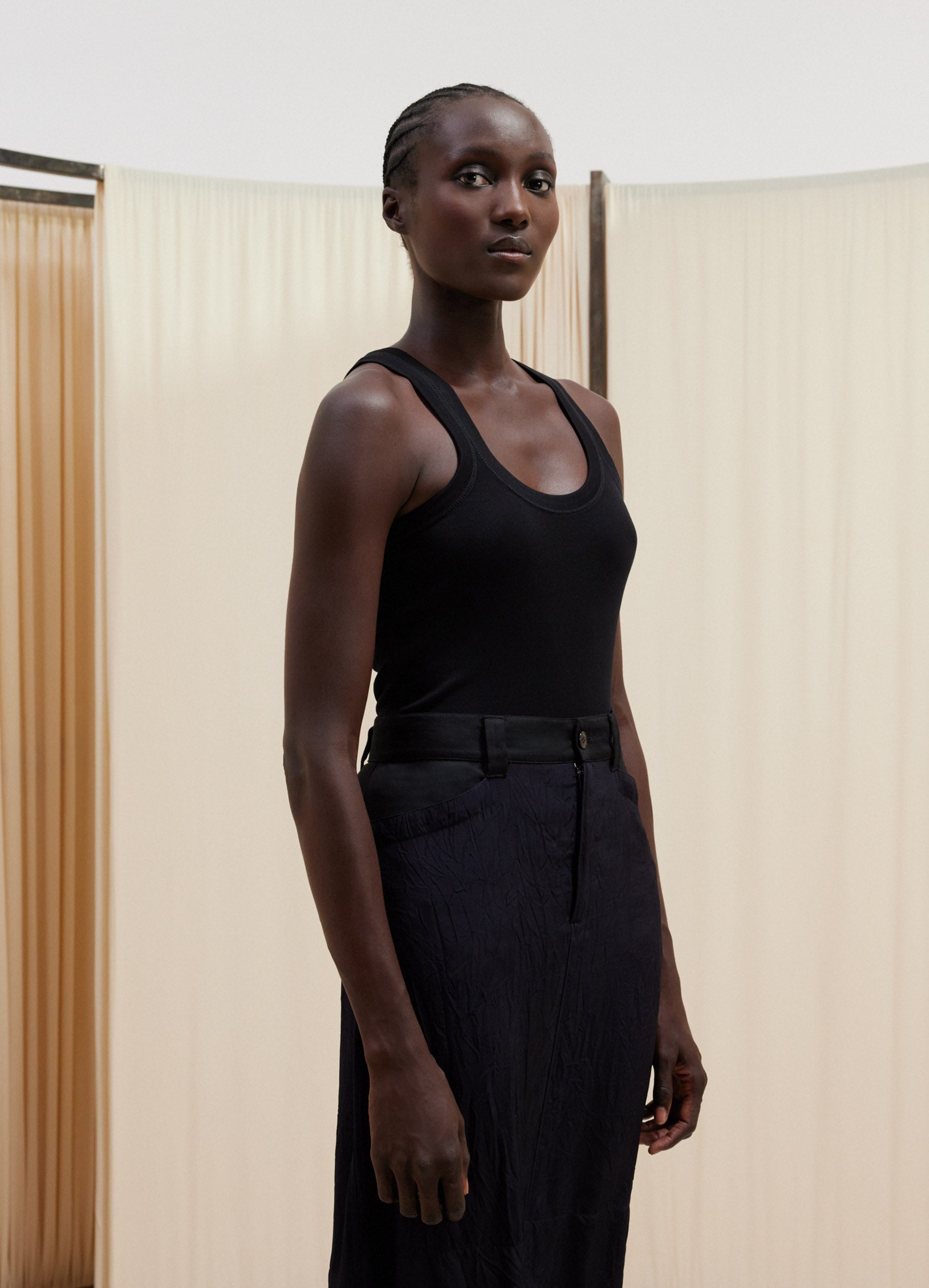 Ribbed Sleeveless Top in Black | LEMAIRE