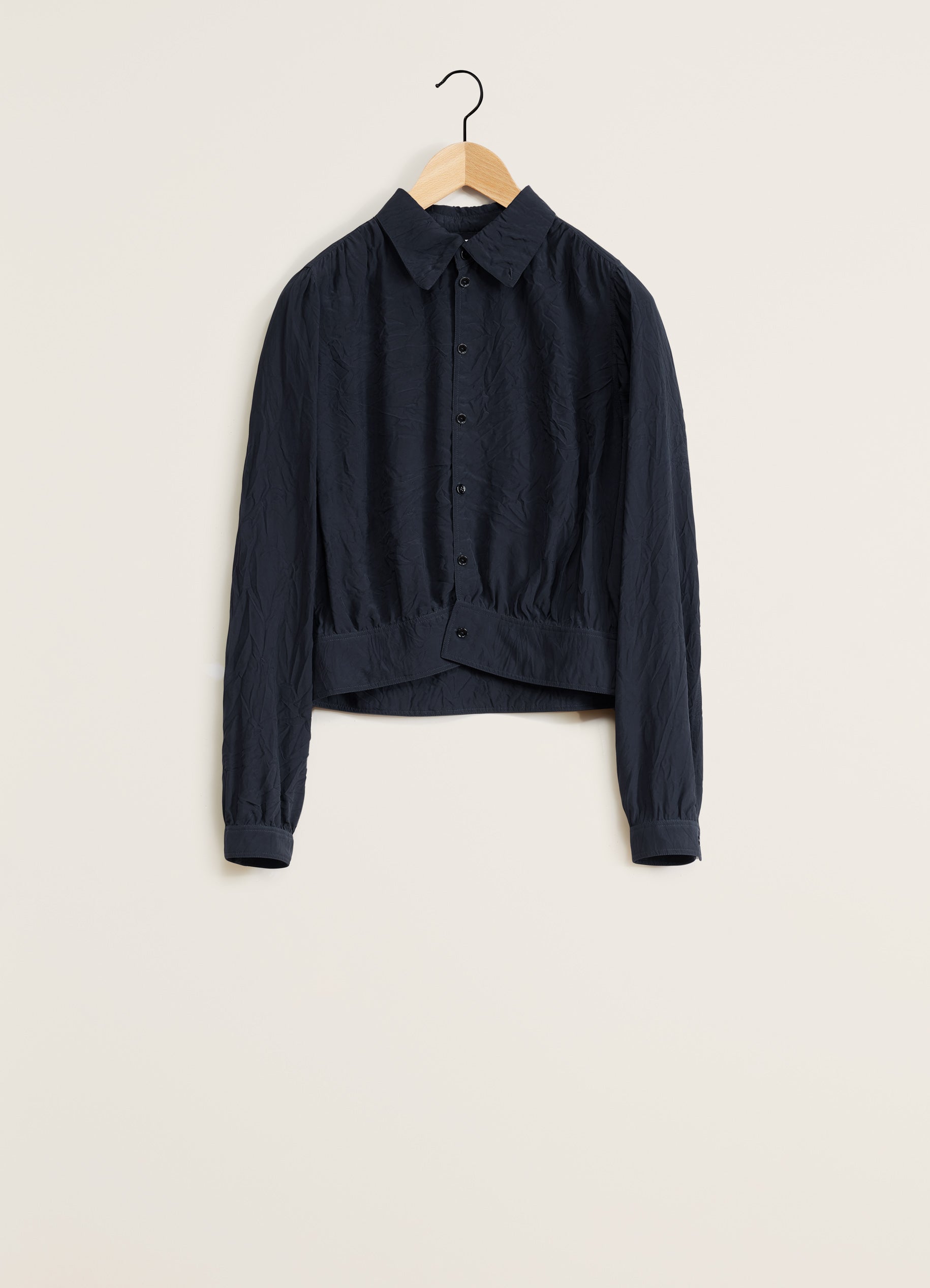 Gathered Blouse in Dark Navy | LEMAIRE