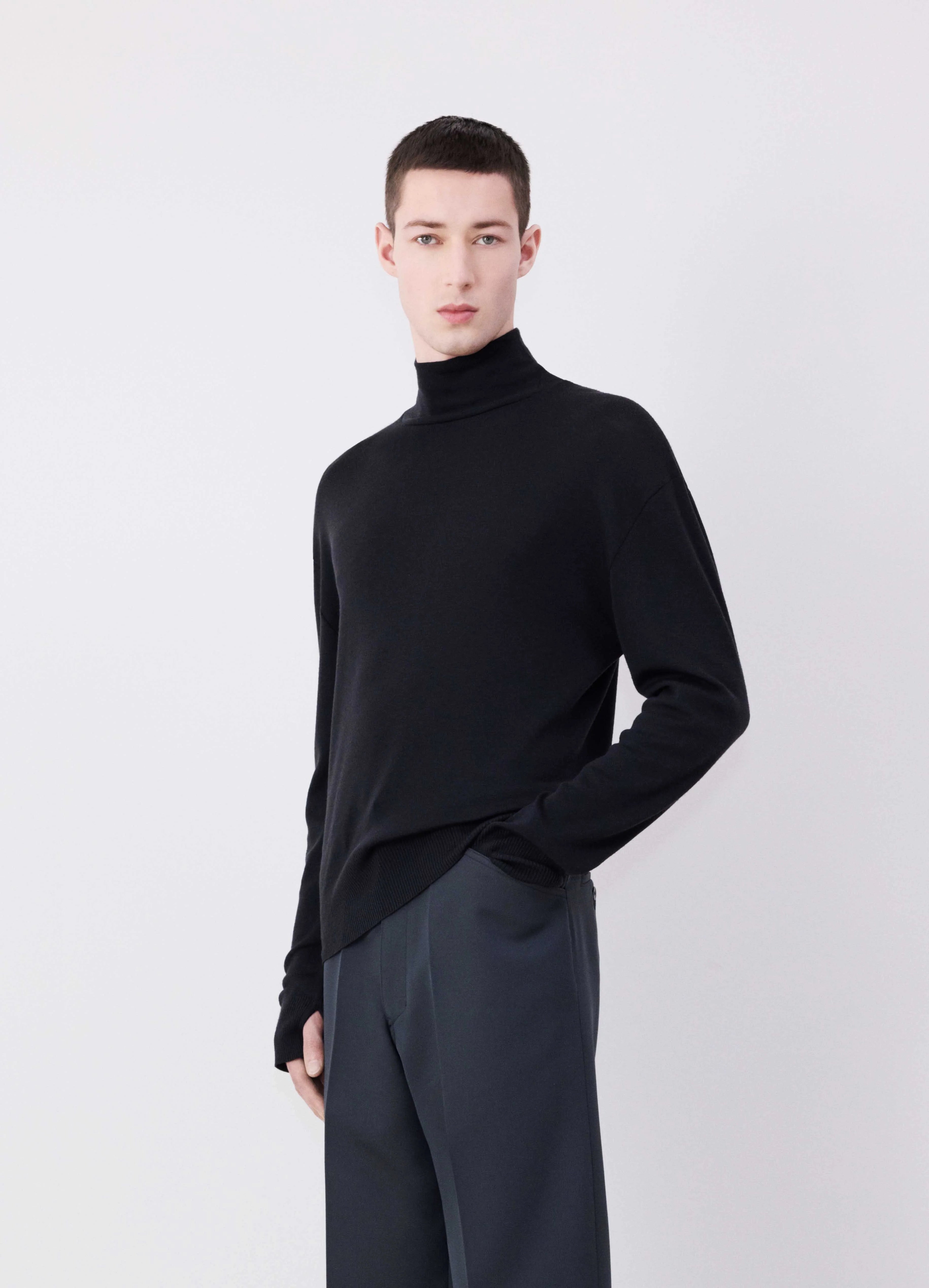 Anthracite melange turtleneck jumper | LEMAIRE