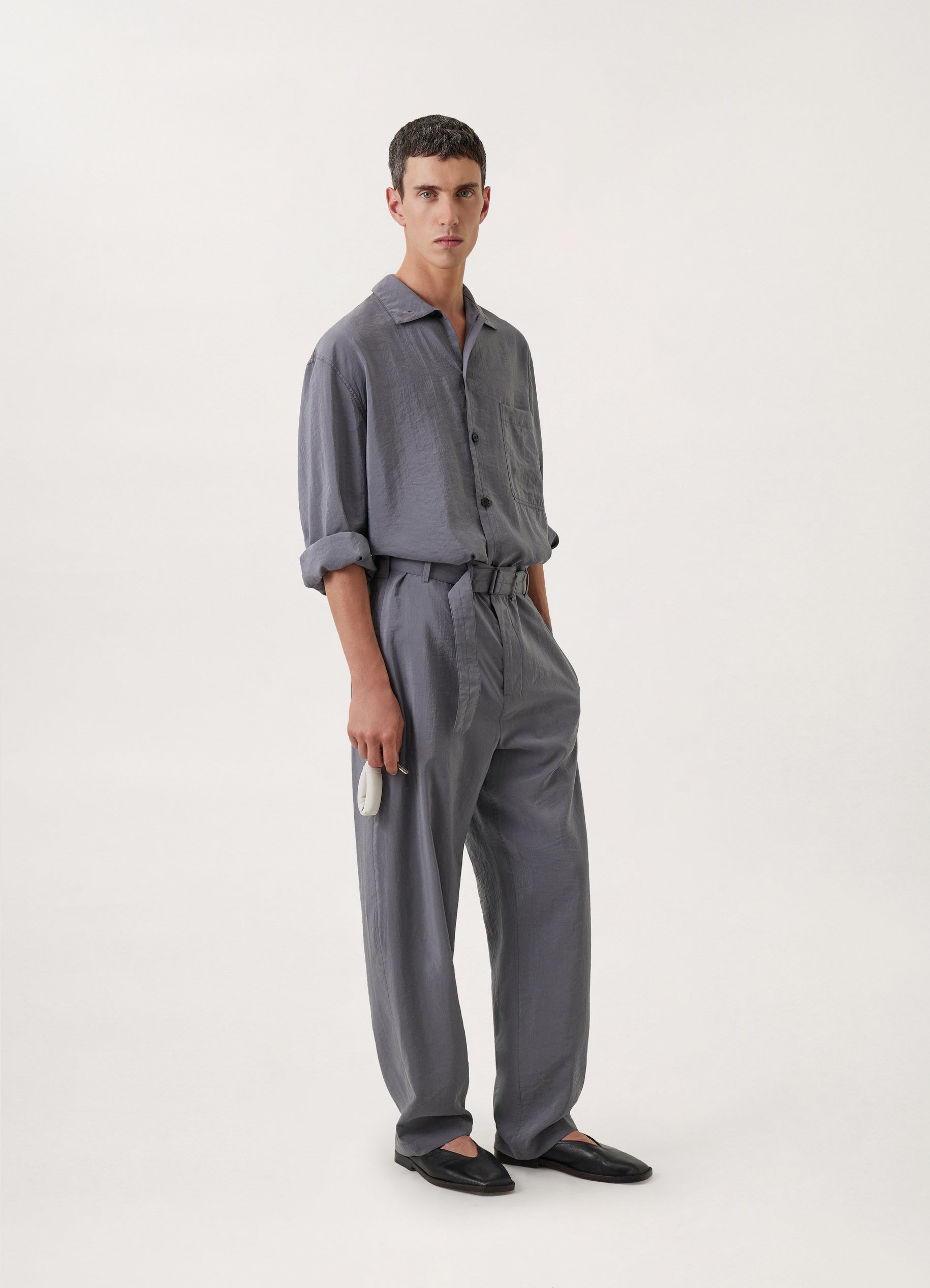 LEMAIRE BELTED PLEAT PANTS 46 21aw - スラックス